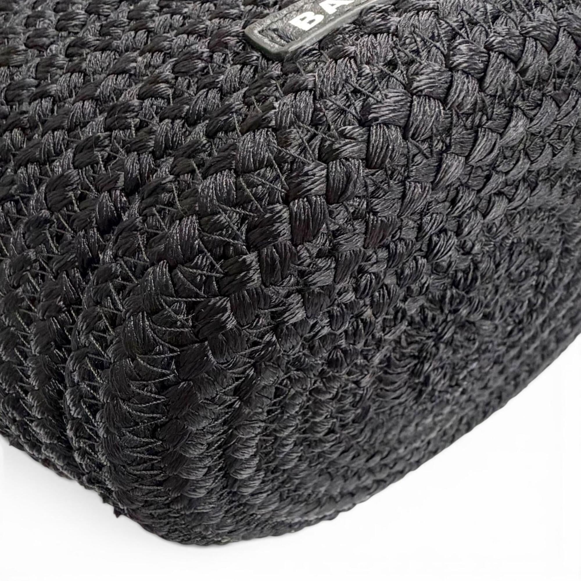 Balenciaga Black Leather Basket Handbag Shoulder Bag (Pre-Owned)