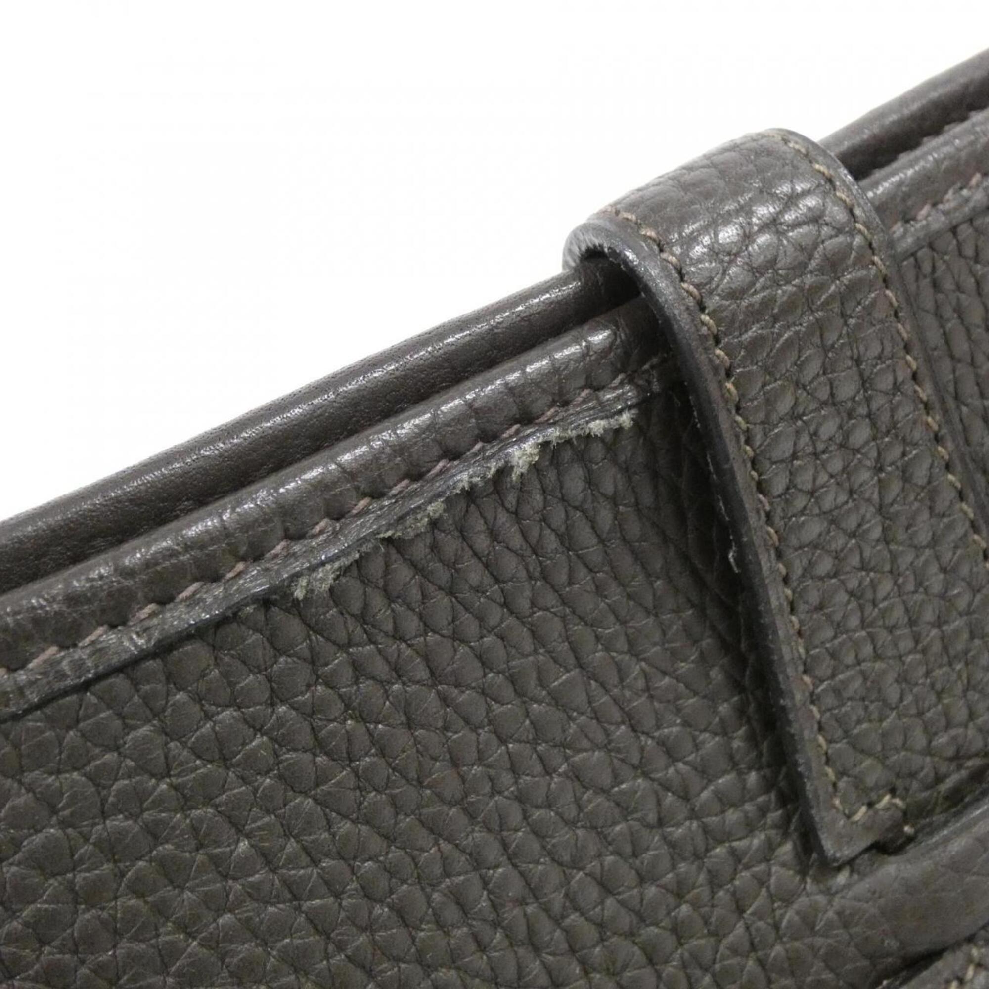 Hermes Ebene Taurillon Clemence Leather Shoulder Bag (Pre-Owned)