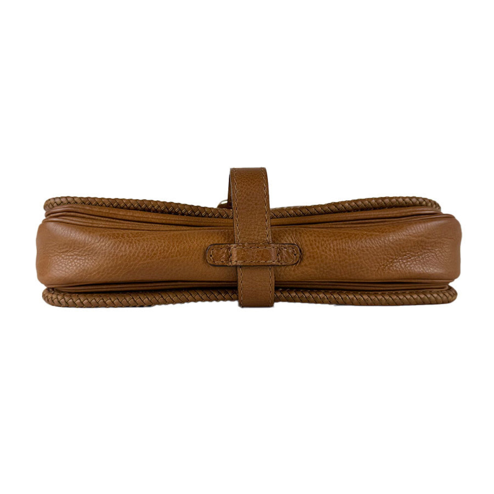 Gucci Brown Leather Shoulder Bag (Pre-Owned)