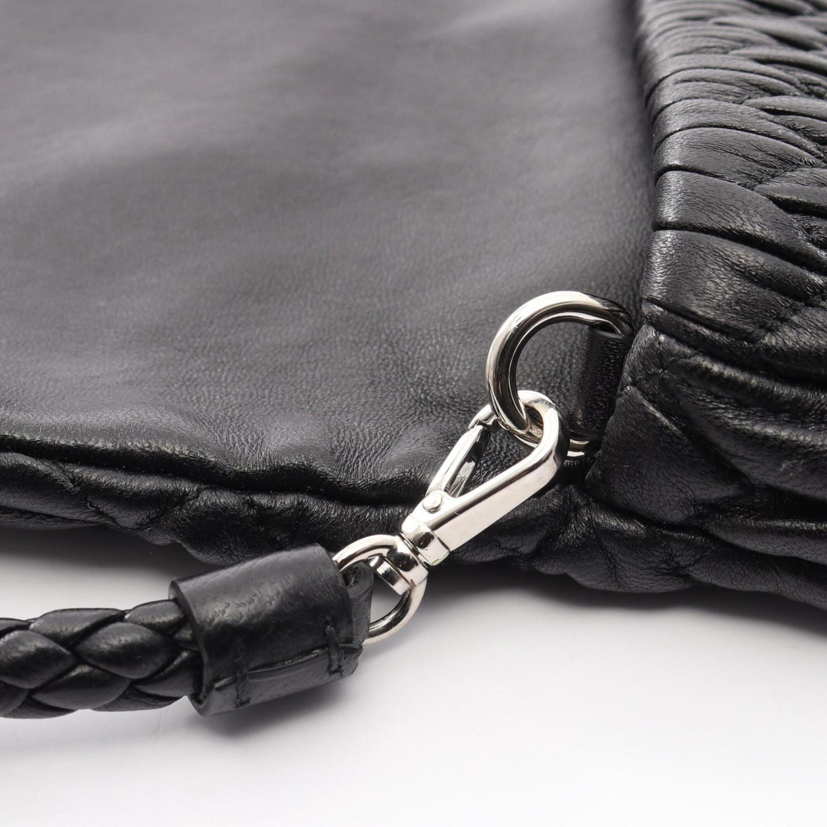 Miu Miu Matelasse Black Leather Handbag Shoulder Bag (Pre-Owned)