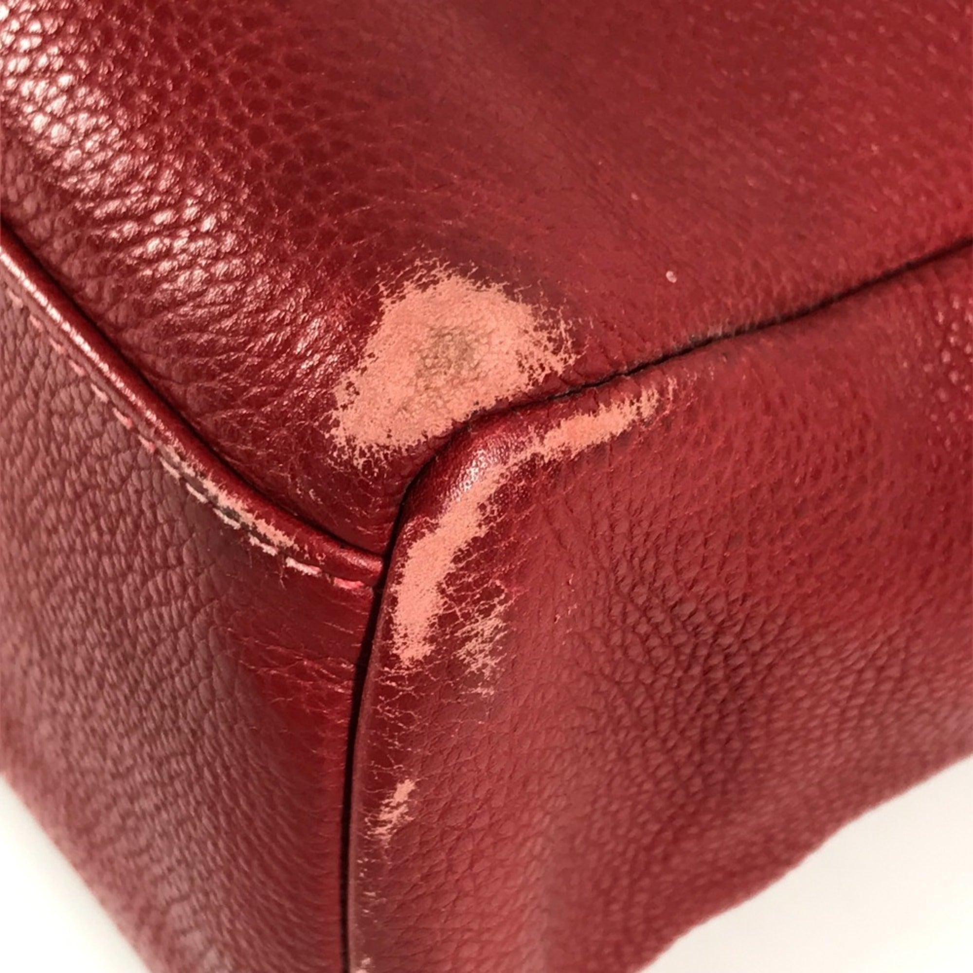 Hermes Fourre Tout Red Color Leather Handbag Tote Bag (Pre-Owned)