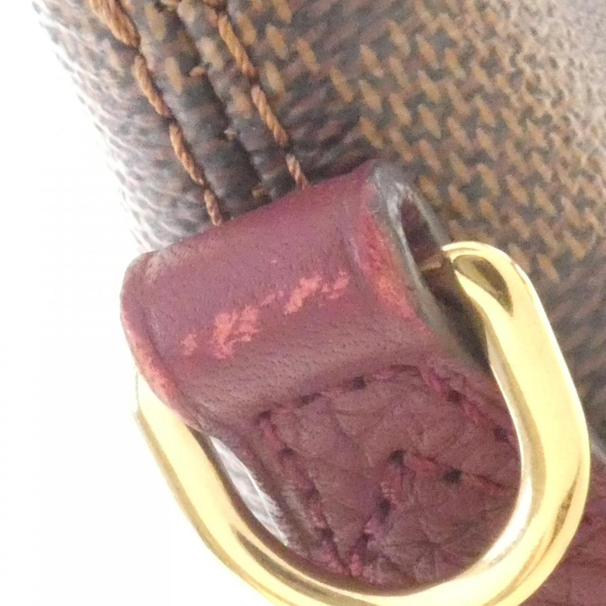 Louis Vuitton Ebene Fuchsia Coated Canvas Leather Handbag (Pre-Owned)
