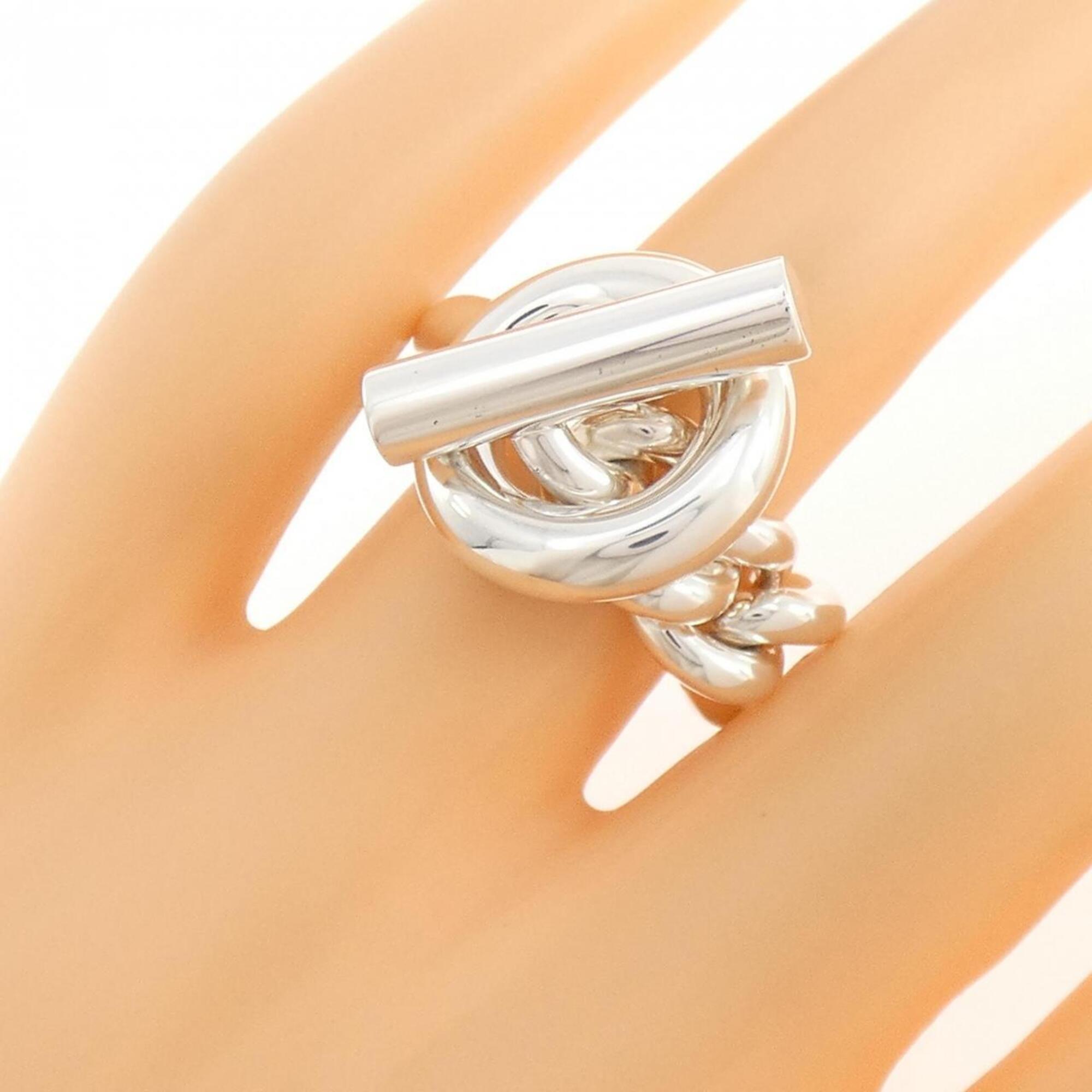 Hermes Silver 925 Band Ring (Pre-Owned)