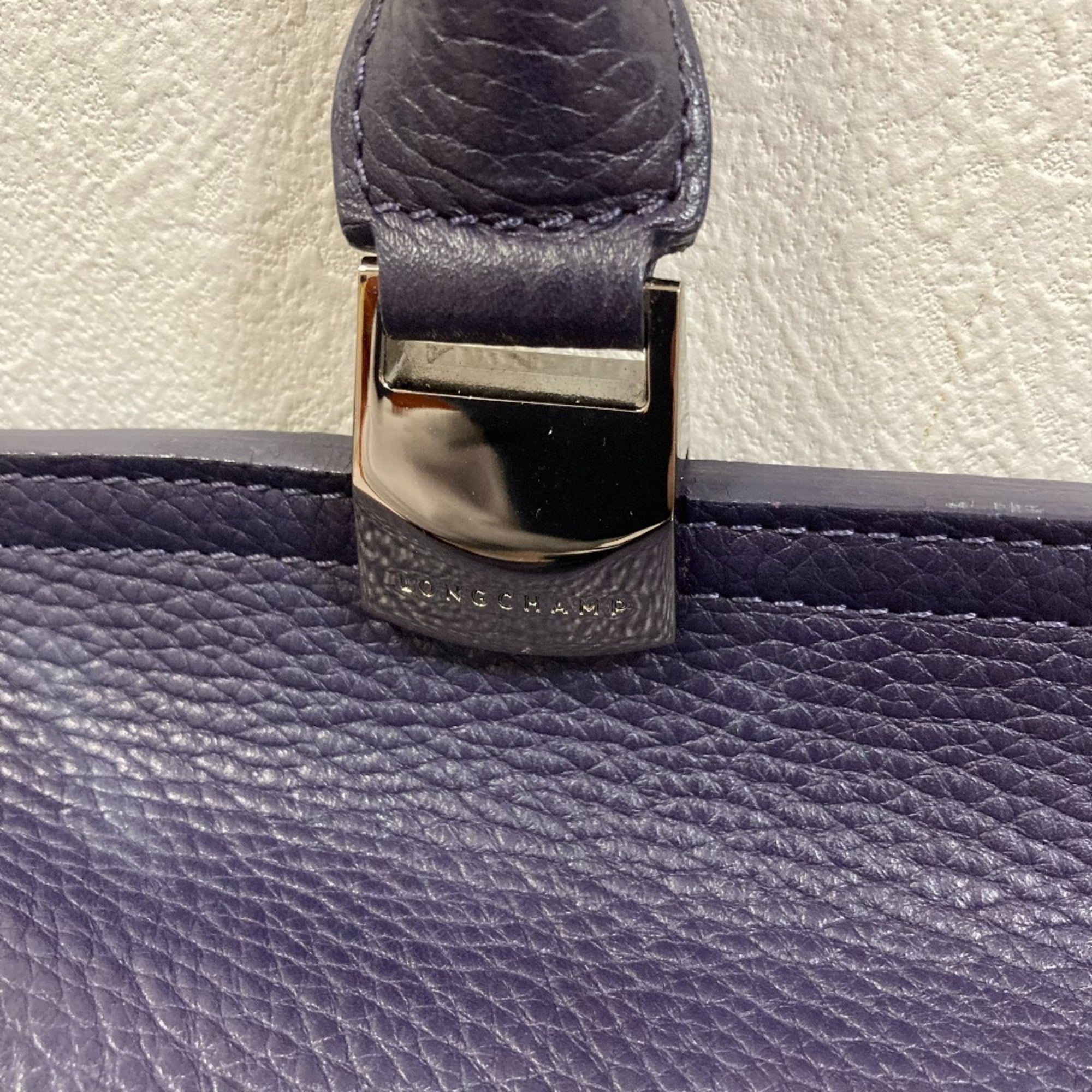 Longchamp Purple Handbag Tote Bag (Pre-Owned)