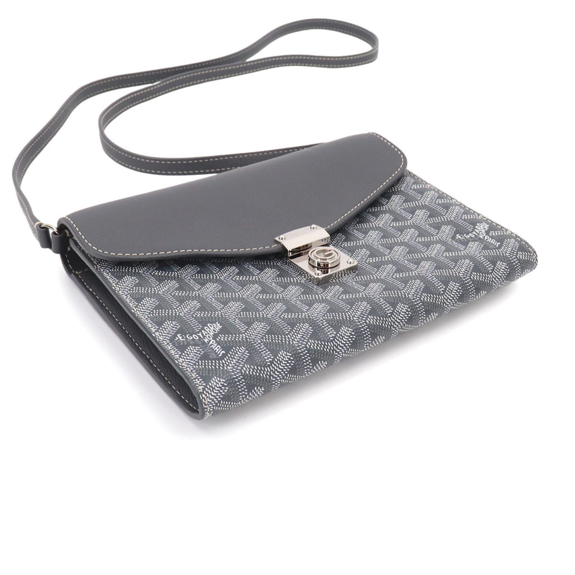 Goyard Gray Pvc Leather Handbag Pouch Shoulder Bag (Pre-Owned)