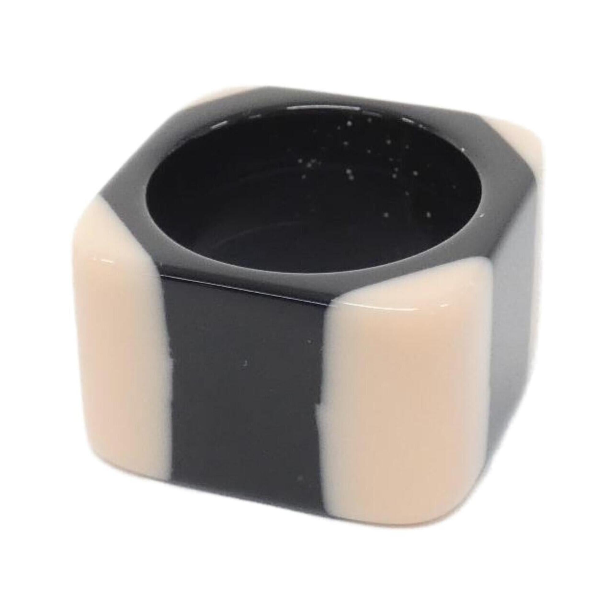 Chanel Gold Black Pink Band Ring (Pre-Owned)