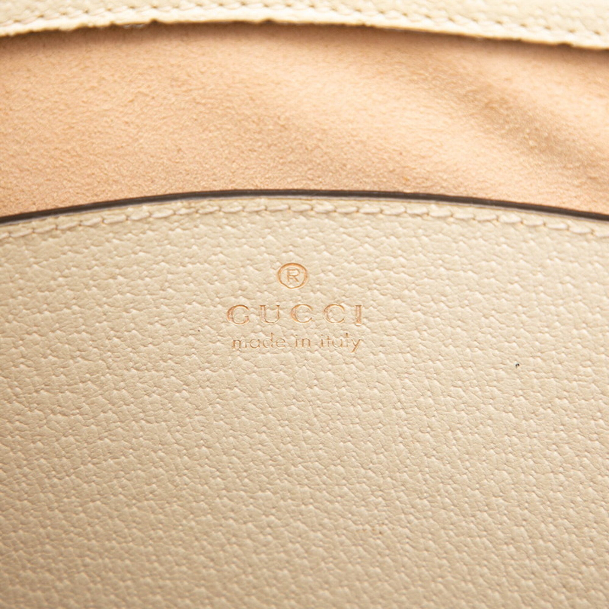 Gucci Ivory Leather Handbag Shoulder Bag (Pre-Owned)