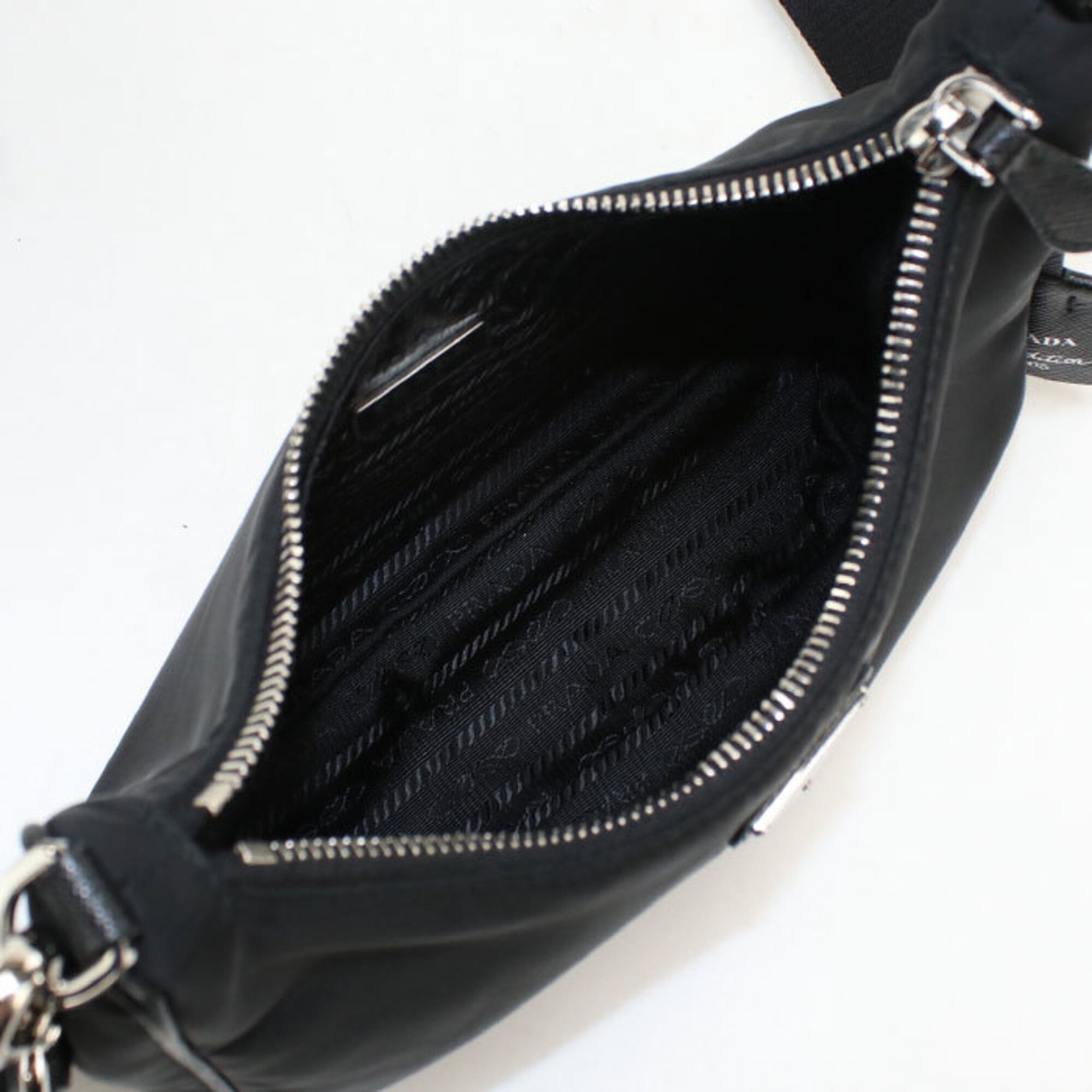 Prada Black Nylon Pouch Shoulder Bag (Pre-Owned)
