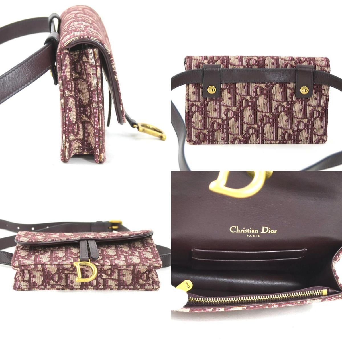 Christian Dior Bordeaux Canvas Leather Fanny Pack (Pre-Owned)