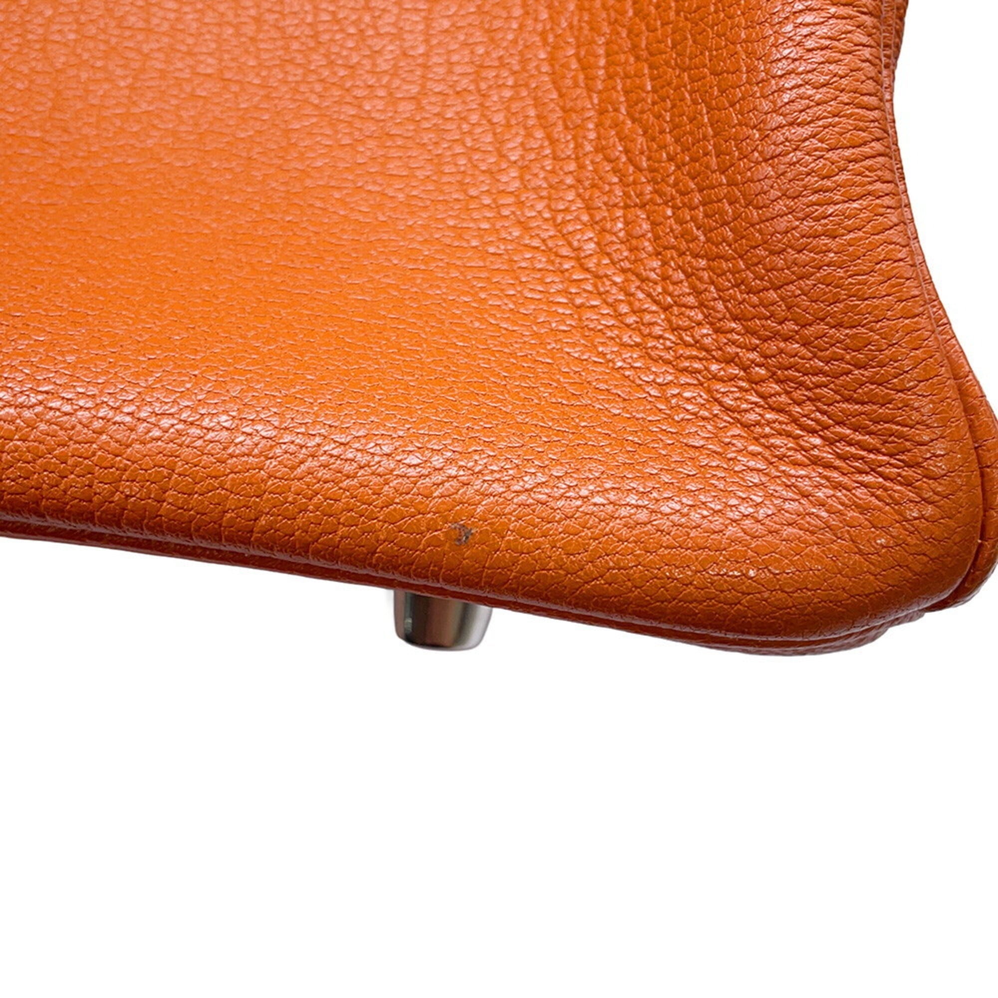 Hermes Birkin Orange Chevre Myzore Leather Handbag (Pre-Owned)