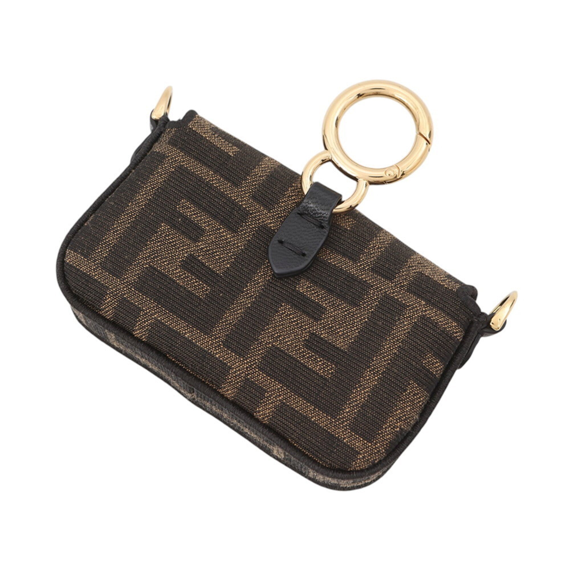 Fendi Baguette Brown Canvas Handbag Pochette Pouch Shoulder Bag (Pre-Owned)