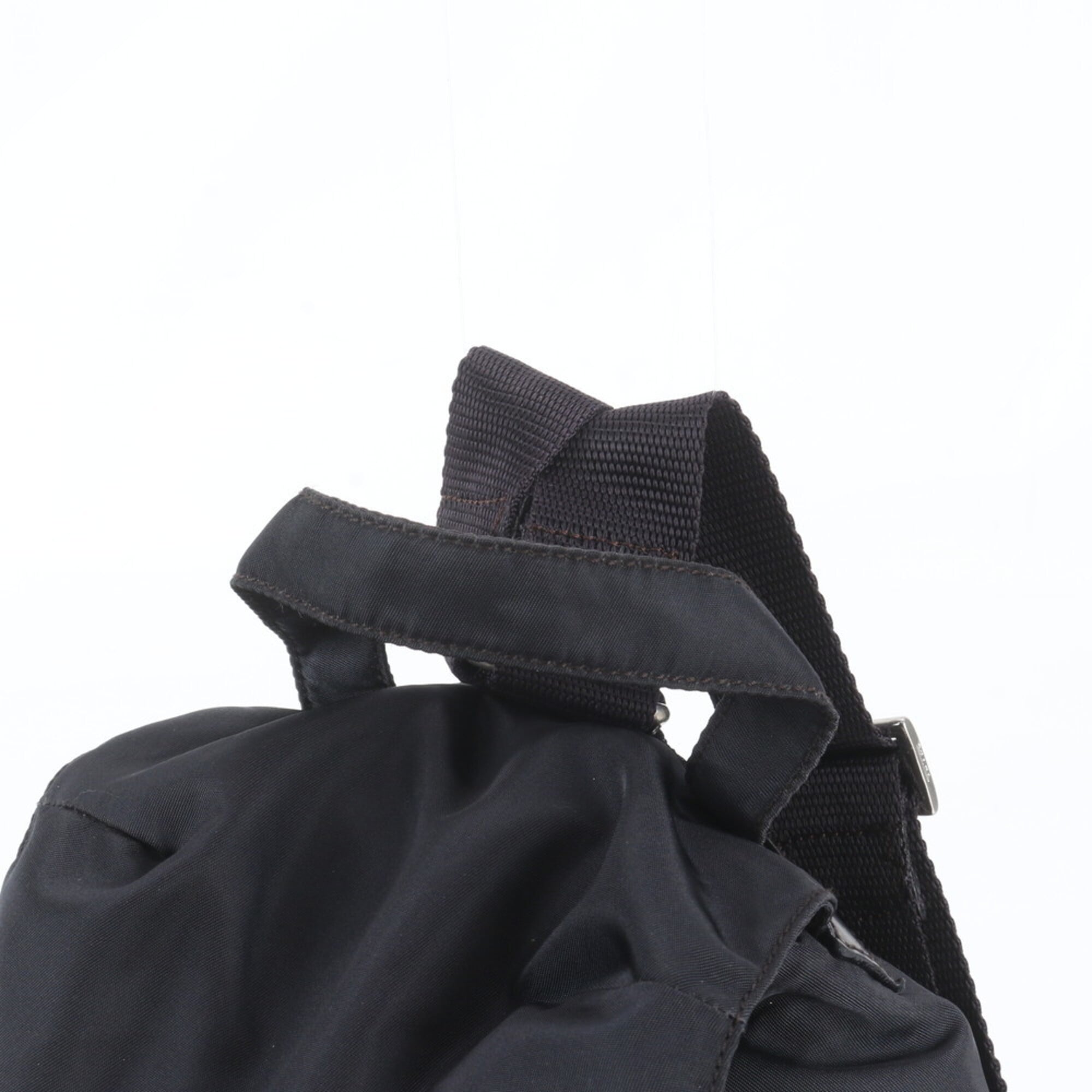 Prada Navy Leather Nylon Backpack Shoulder Bag (Pre-Owned)
