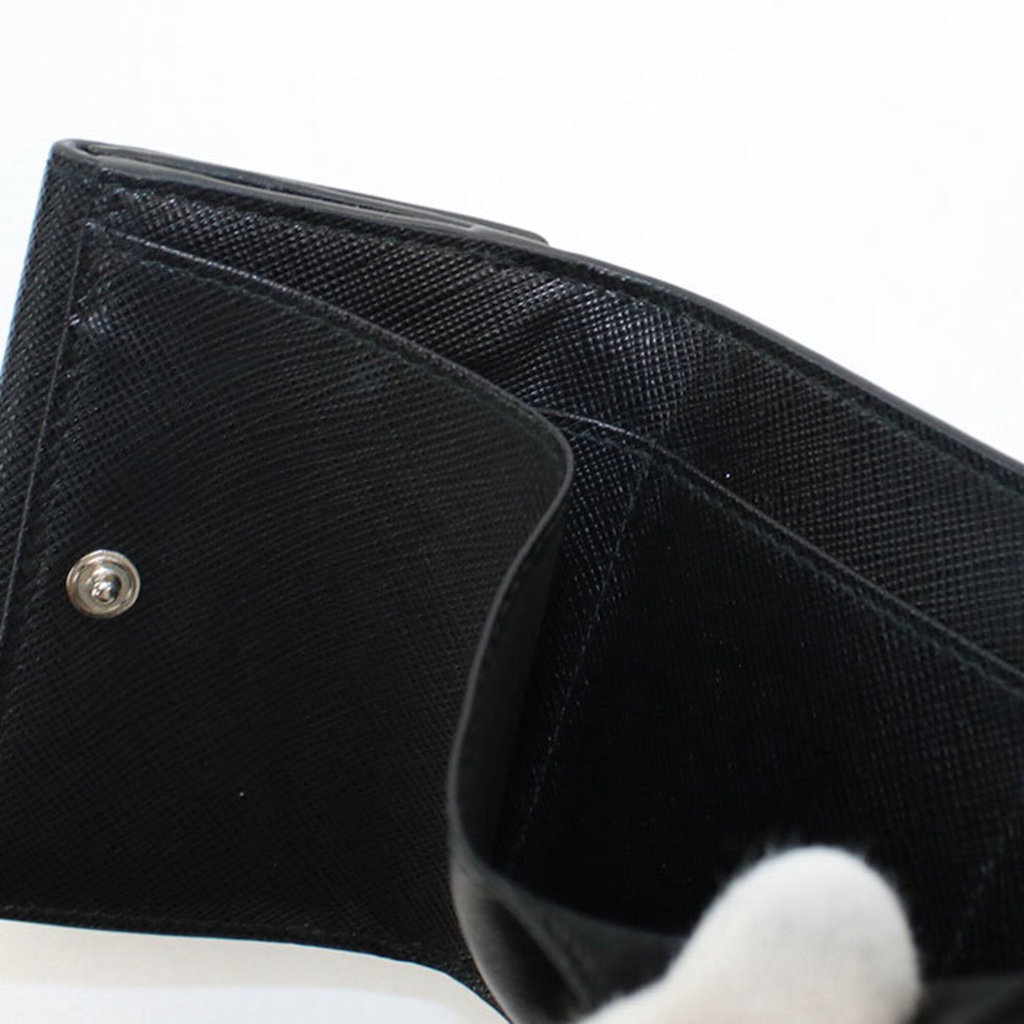 Prada Black Leather Wallet (Tri-Fold) (Pre-Owned)