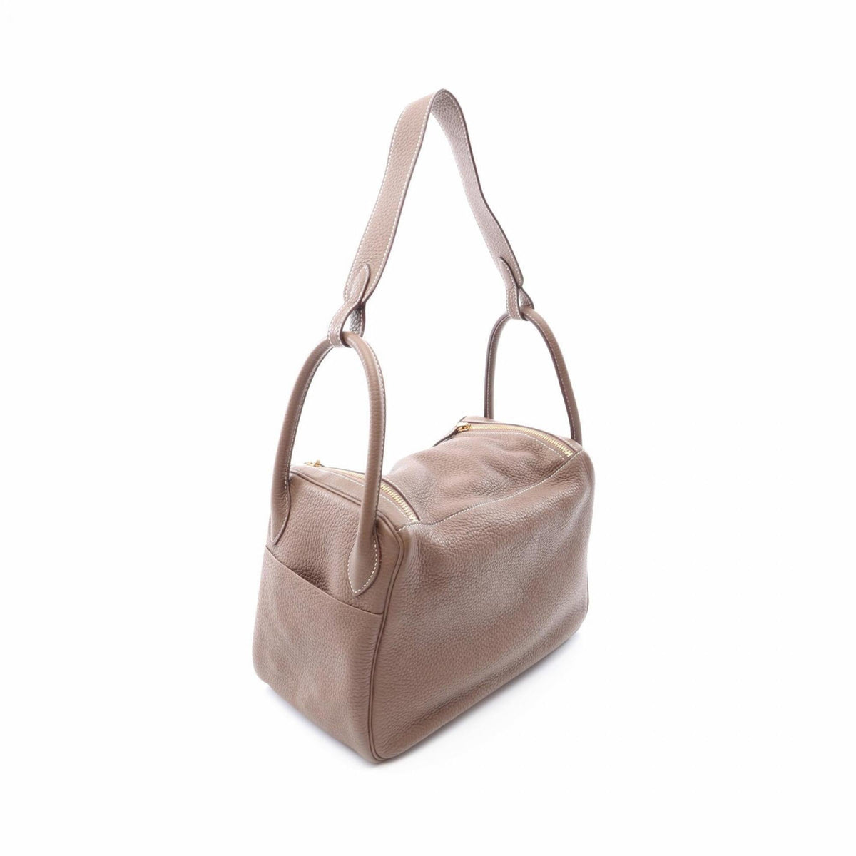 Hermes Gray Taurillon Clemence Leather Handbag Shoulder Bag (Pre-Owned)