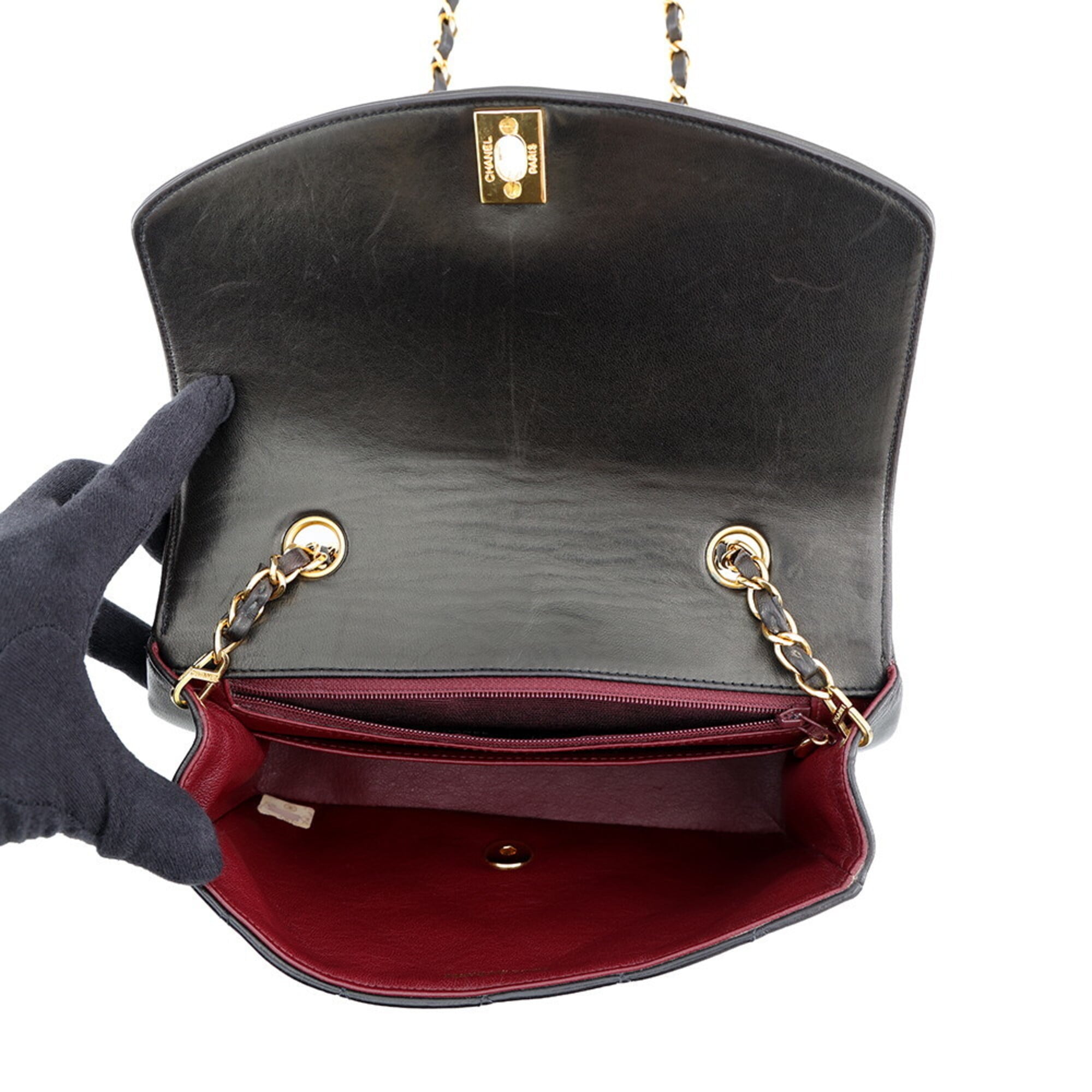 Chanel Matelasse Dark Brown Leather Handbag Shoulder Bag (Pre-Owned)
