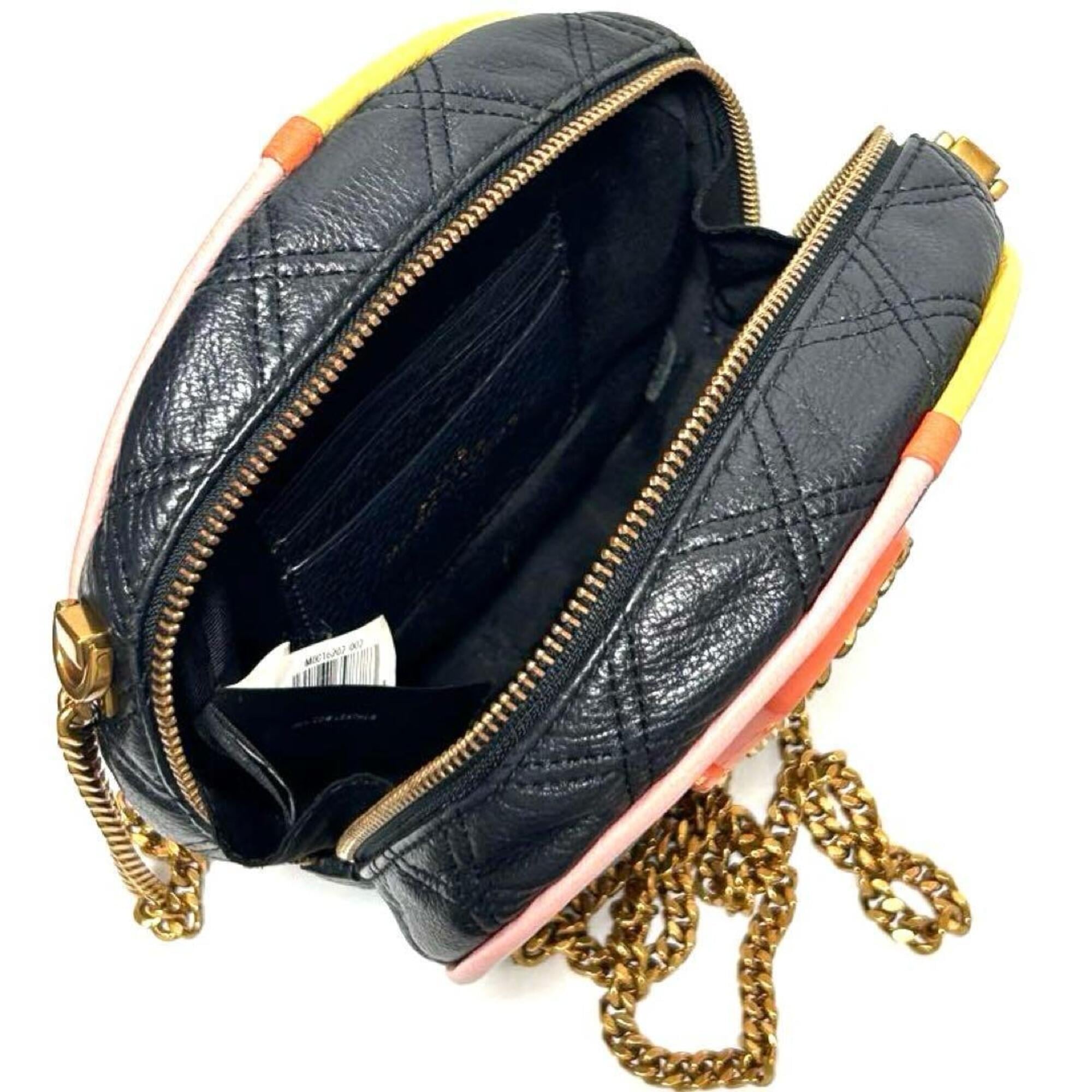 Marc Jacobs Black Pink Orange Yellow Leather Shoulder Bag (Pre-Owned)