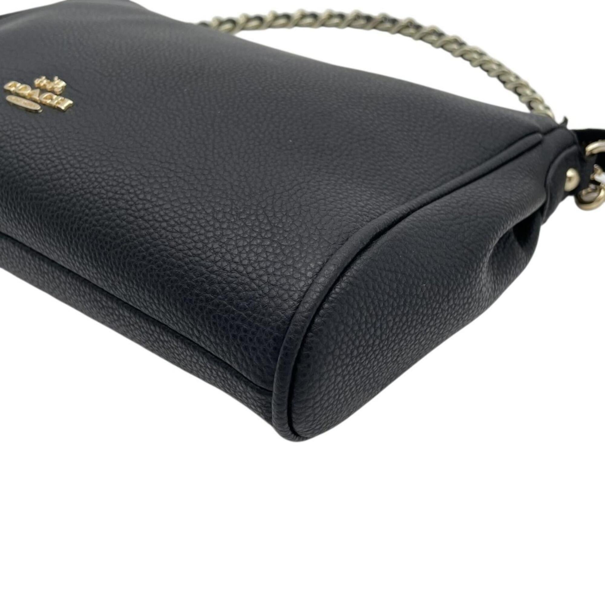 Coach Black Leather Handbag Shoulder Bag (Pre-Owned)