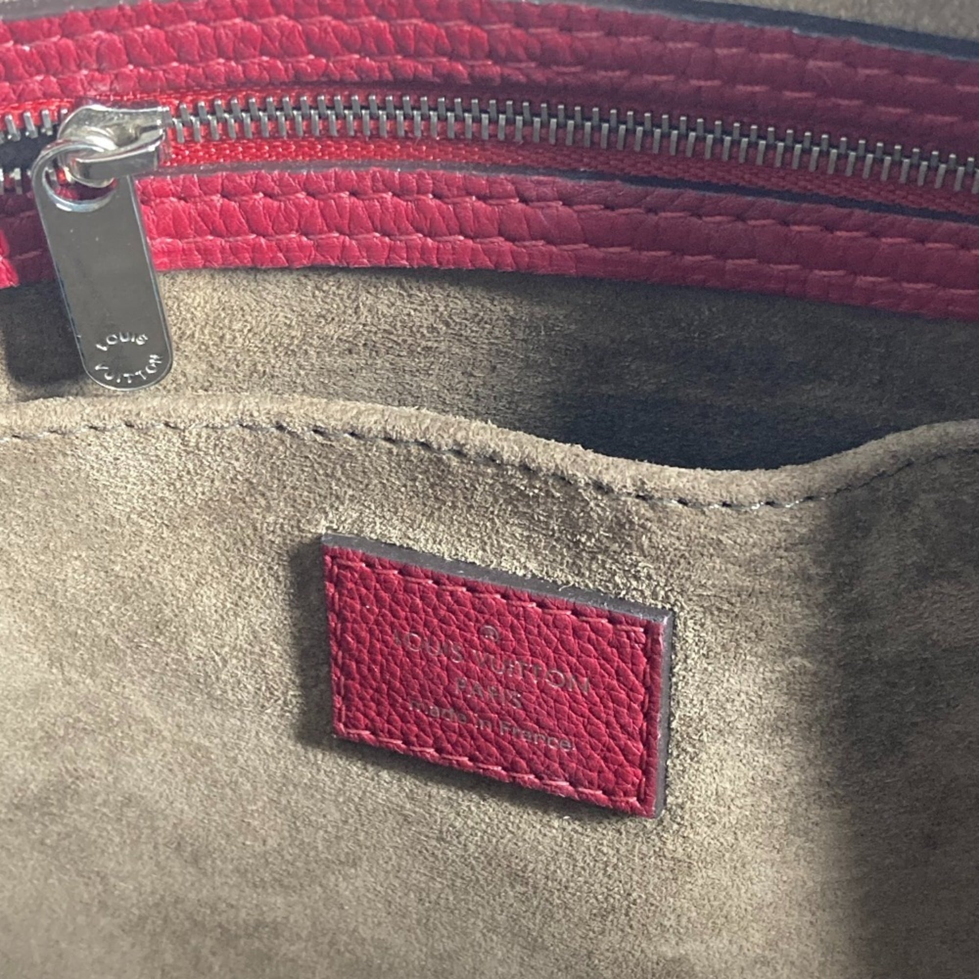 Louis Vuitton Cherry Red Color Veau Cachemire Leather Boston Bag Handbag Shoulder Bag (Pre-Owned)