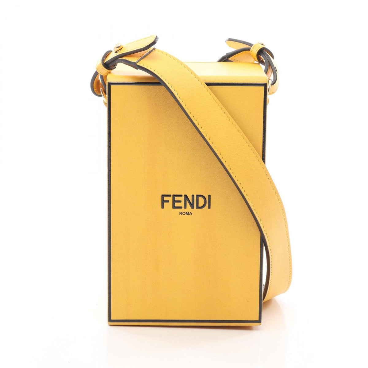 Fendi Black Yellow Leather Shoulder Bag (Pre-Owned)
