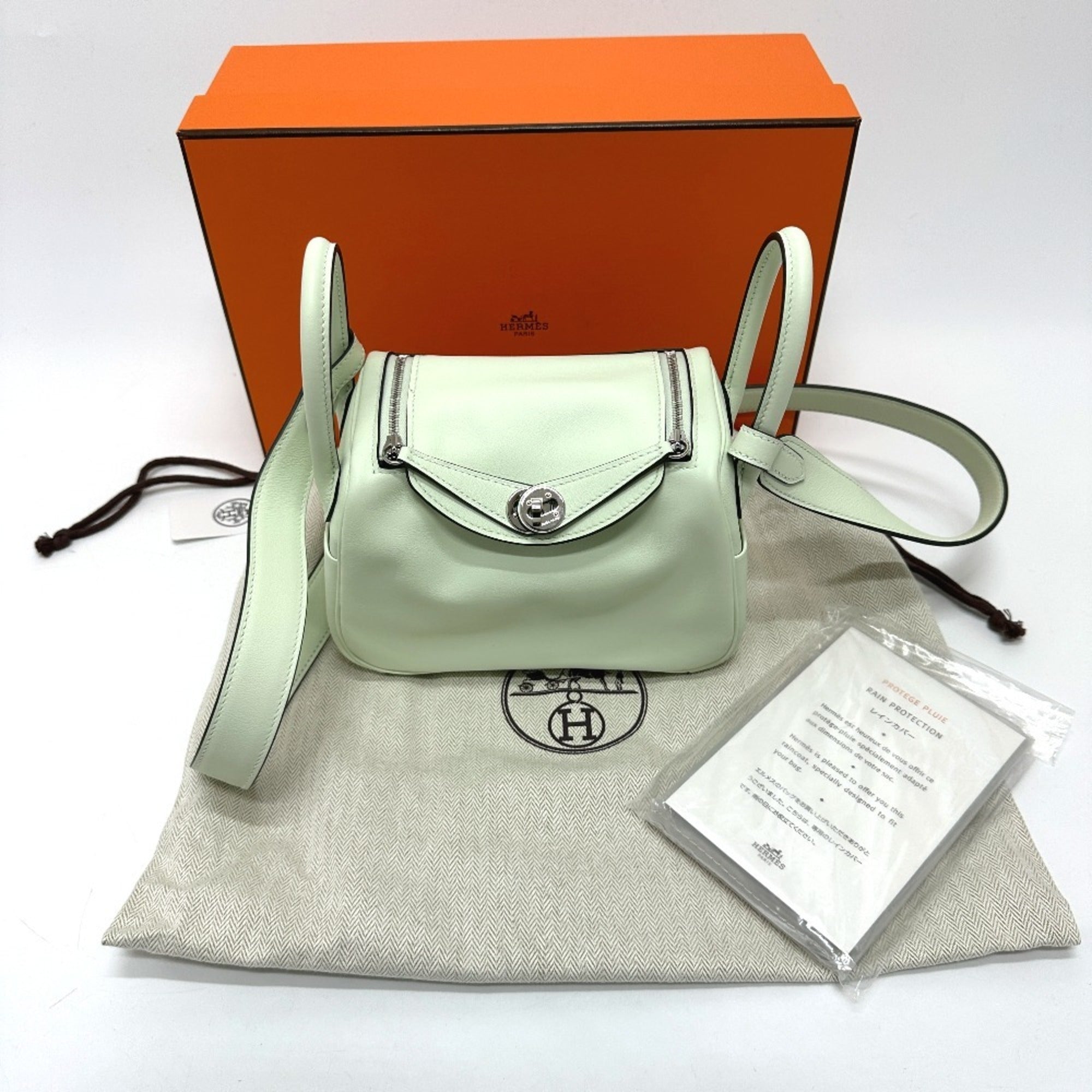 Hermes Light Green Swift Leather Handbag Shoulder Bag (Pre-Owned)