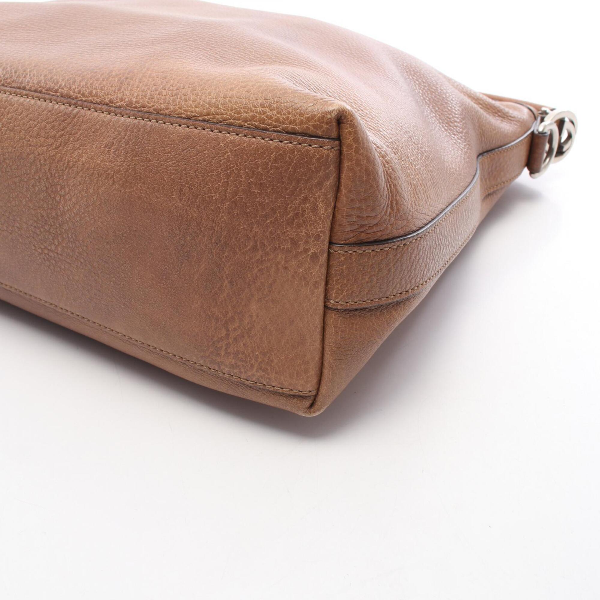 Gucci Brown Leather Handbag Shoulder Bag (Pre-Owned)
