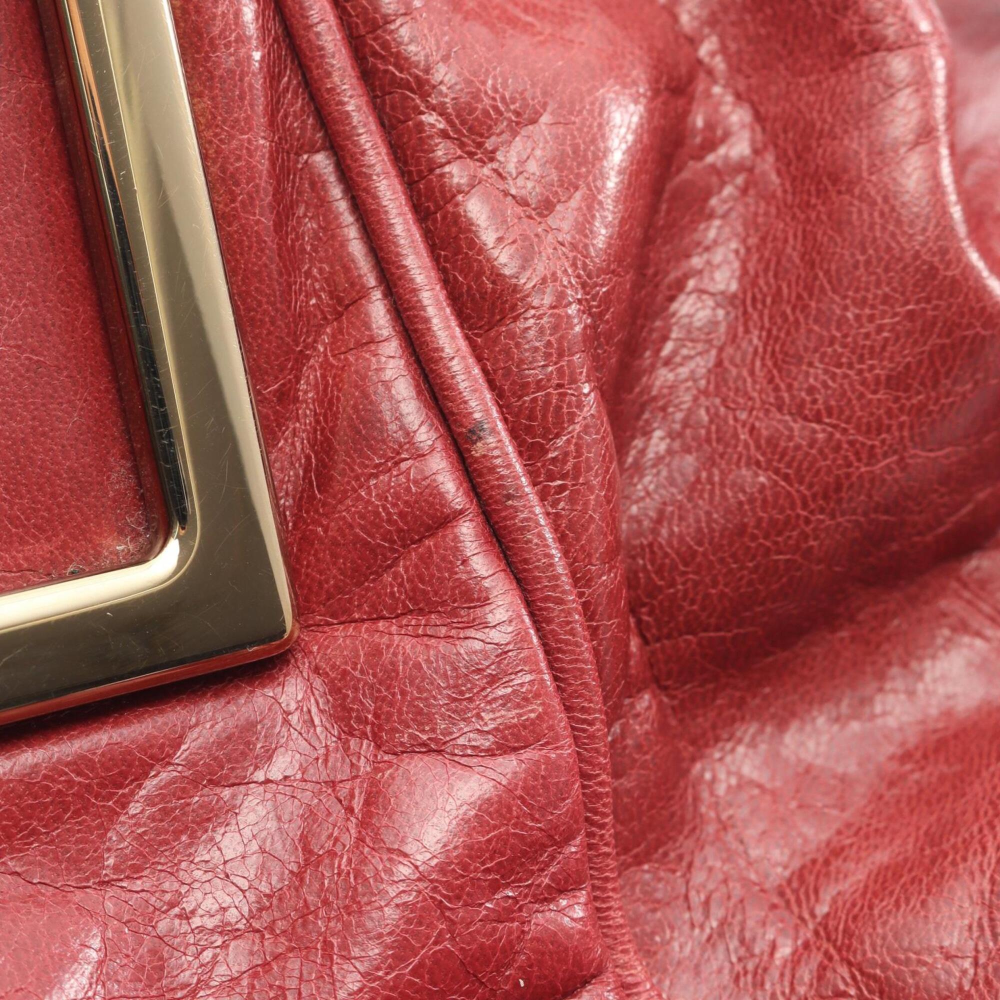 Chloé Green Red Color Leather Handbag (Pre-Owned)