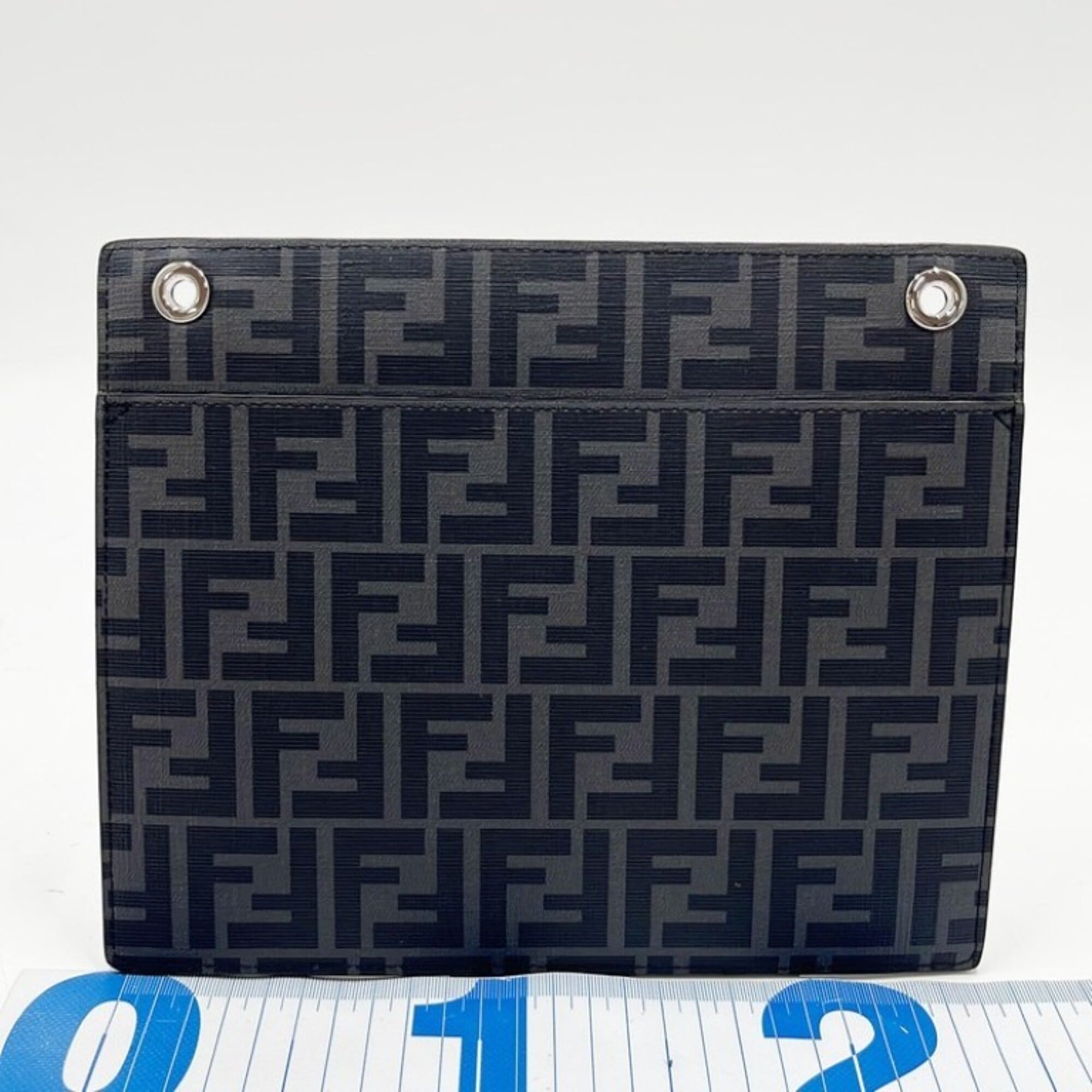 Fendi Gray Purple Leather Clutch Bag (Pre-Owned)