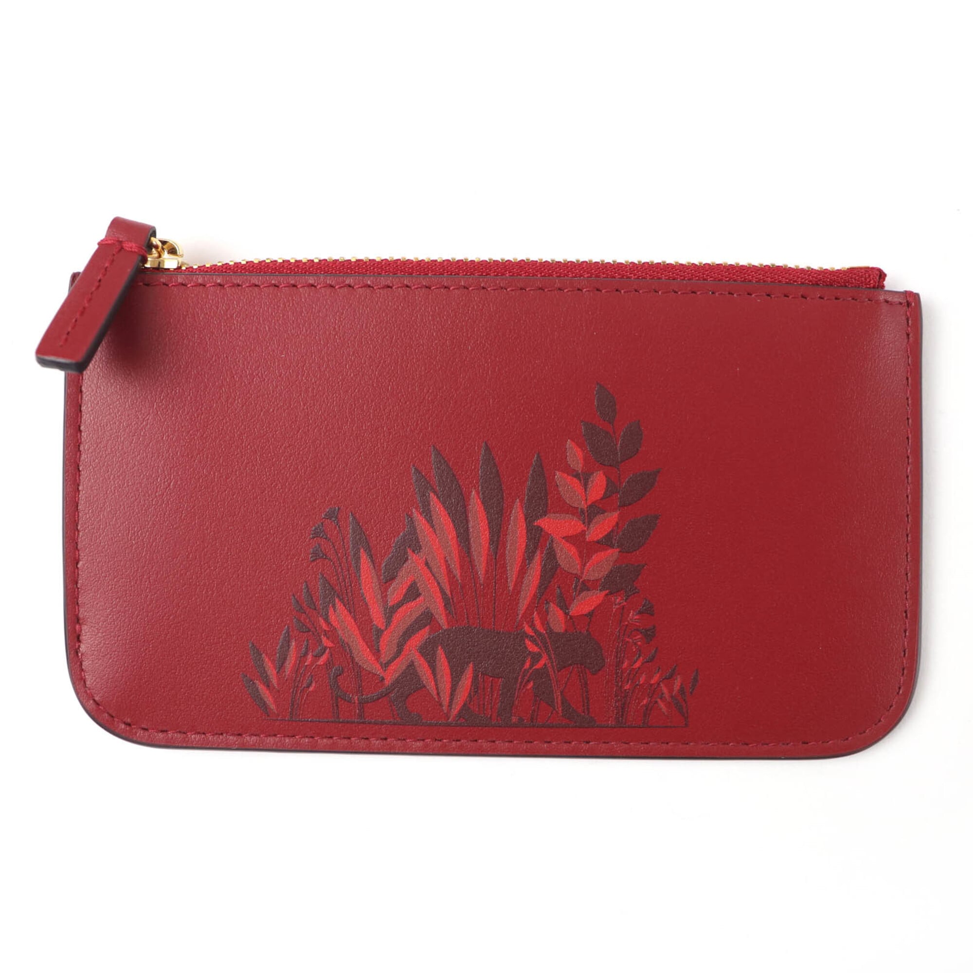 Cartier Bordeaux Leather Coin Purse/Coin Case (Pre-Owned)