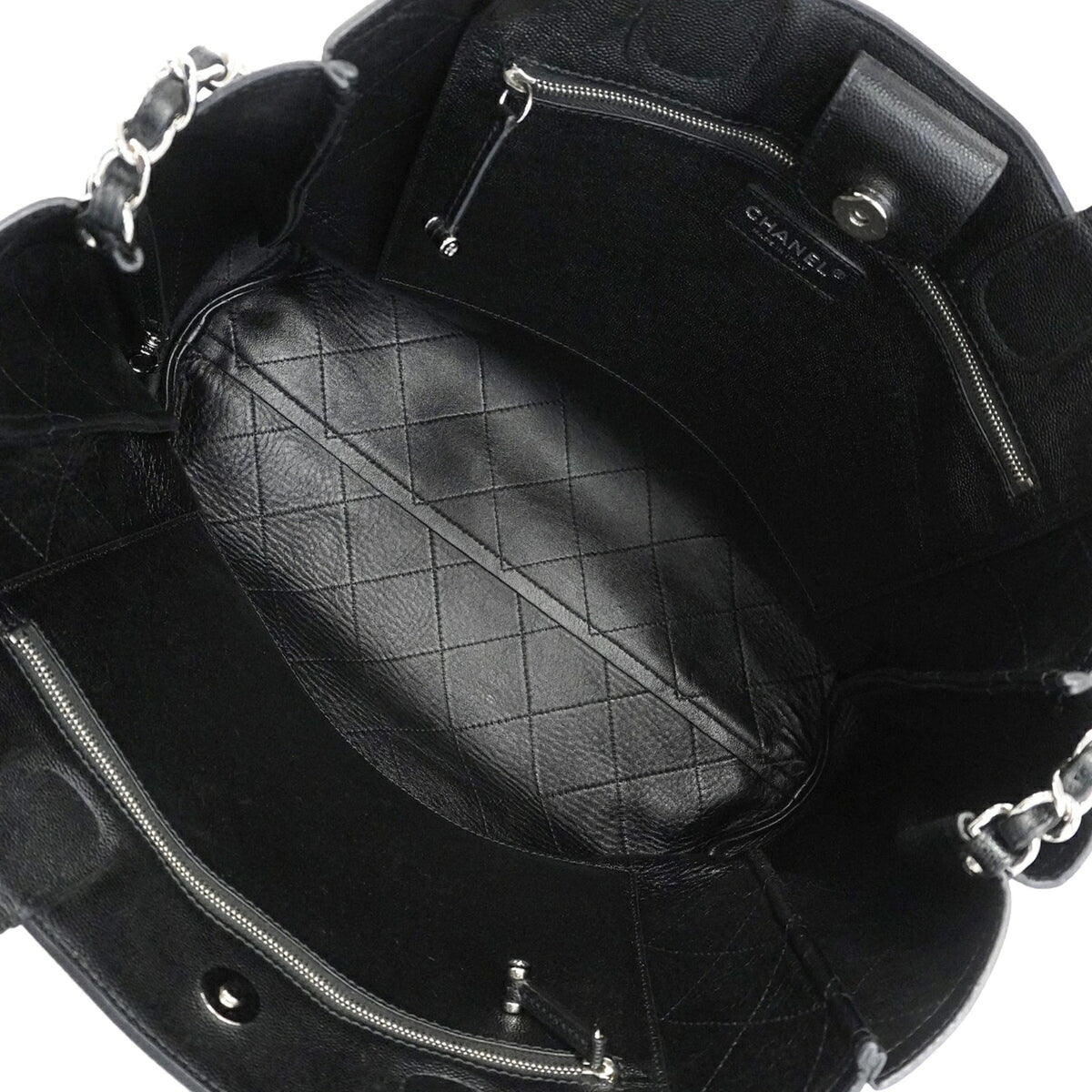 Chanel Black Grained Calfskin Tote Bag (Pre-Owned)