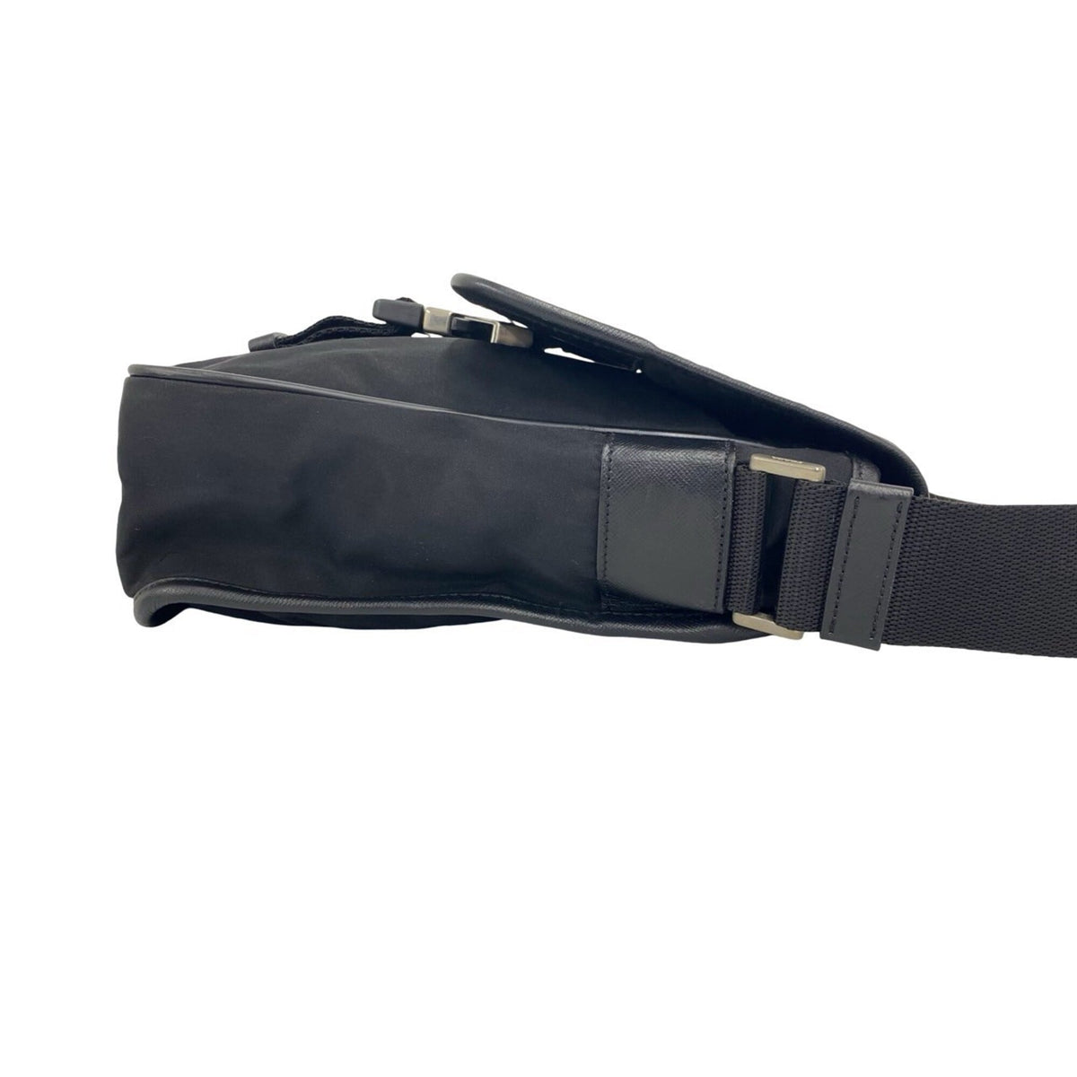 Prada Black Nylon Leather Crossbody Bag Shoulder Bag (Pre-Owned)