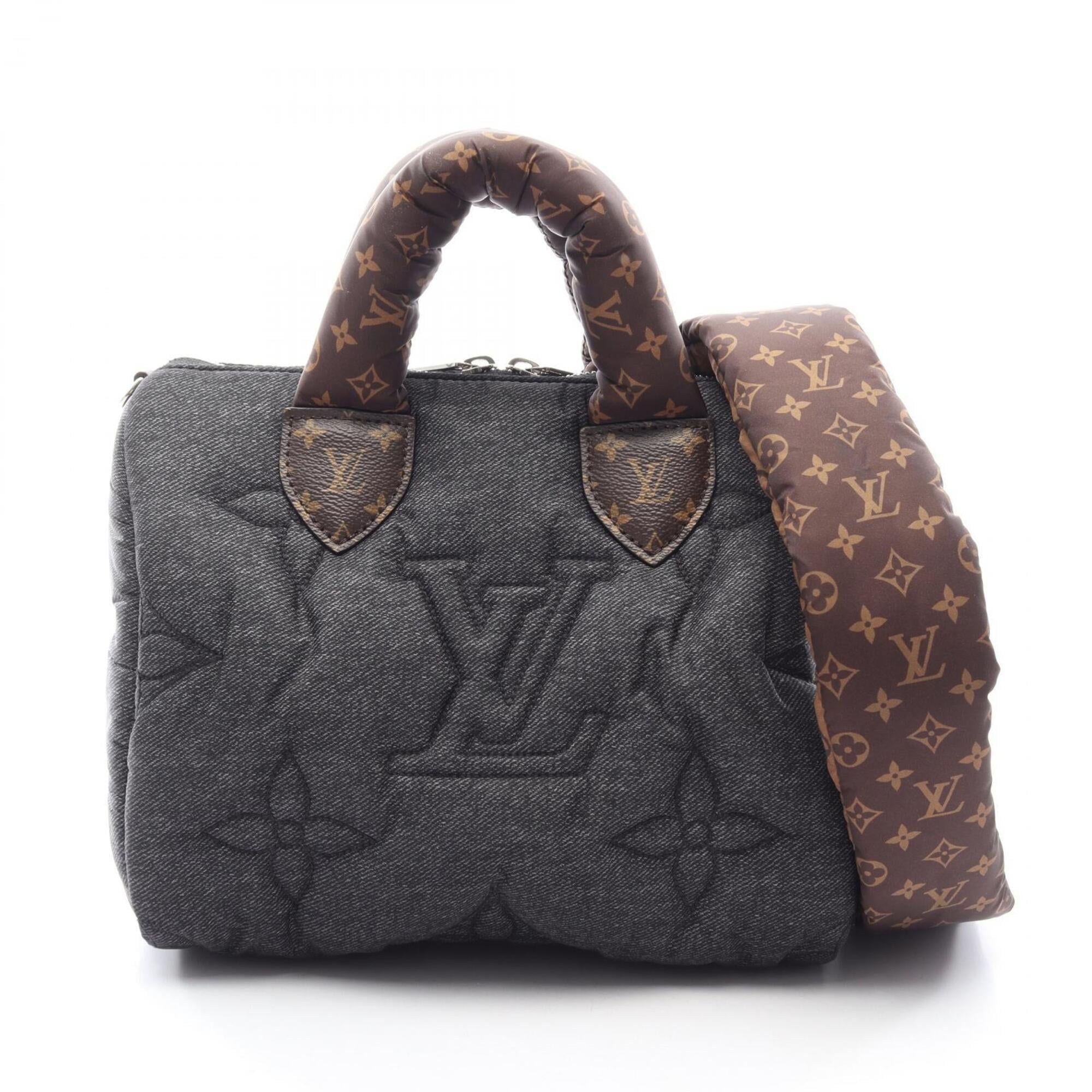 Louis Vuitton Brown Gray Nylon Pvc Coated Canvas Handbag (Pre-Owned)