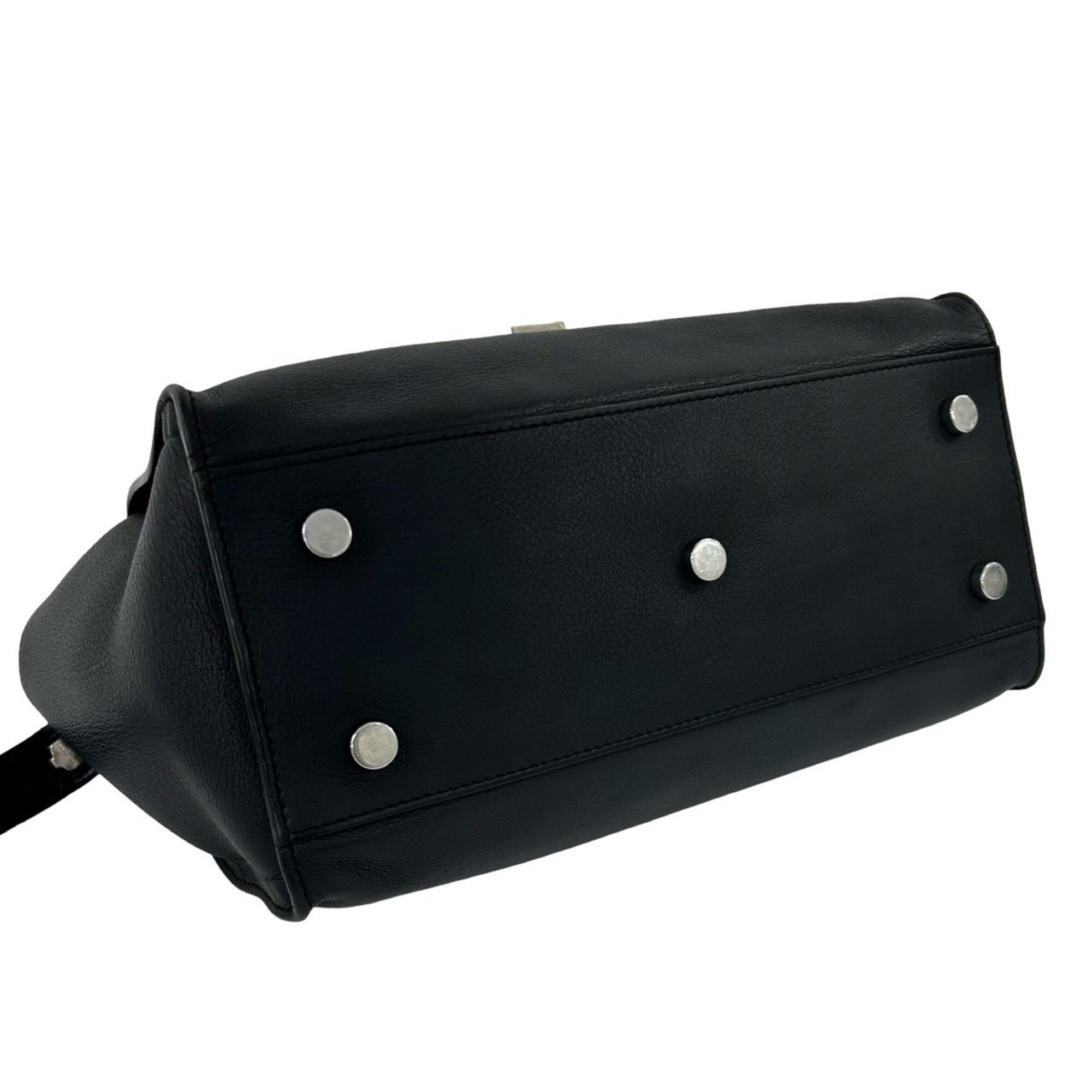 Saint Laurent Black Leather Handbag Shoulder Bag (Pre-Owned)