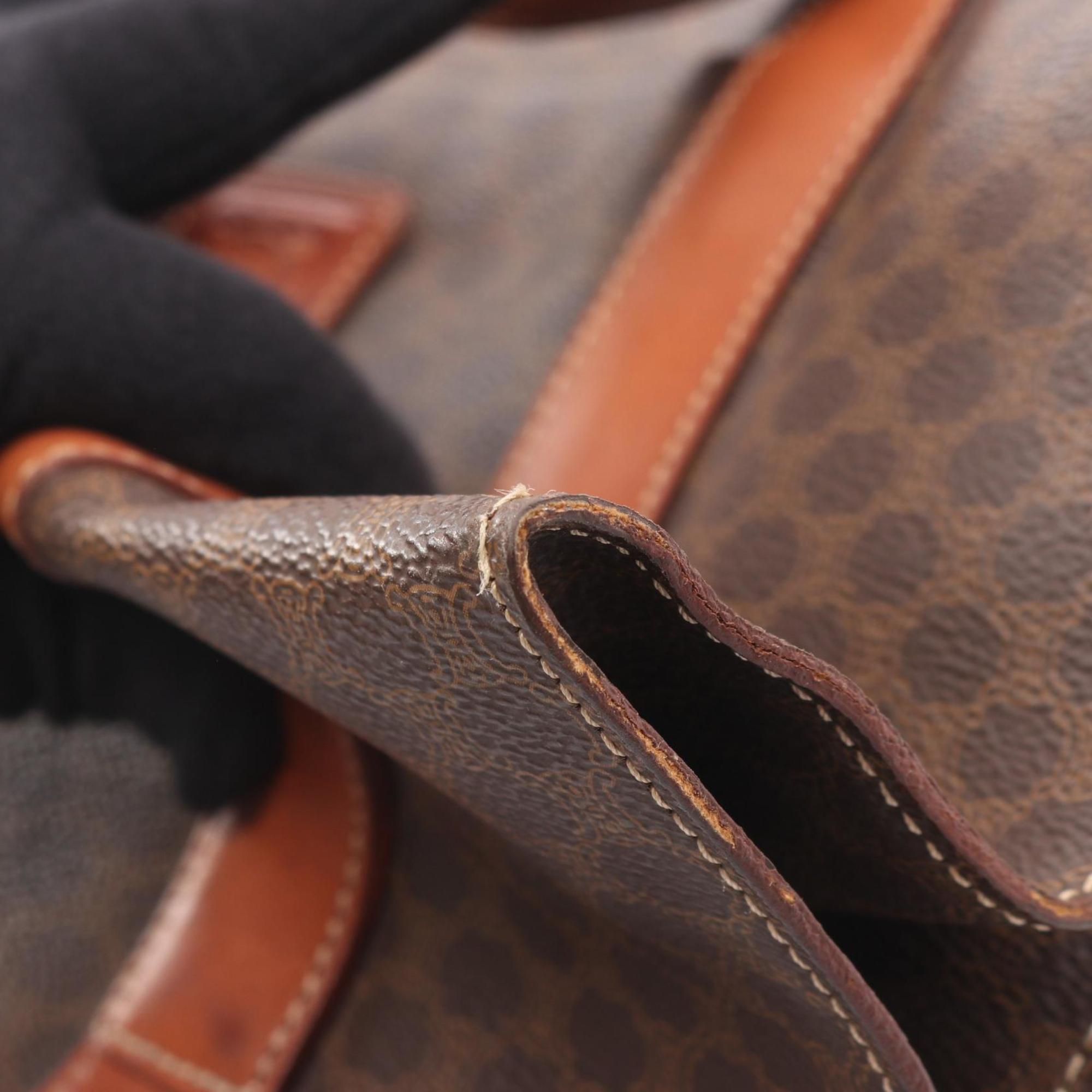Celine Brown Coated Canvas Leather Tote Bag (Pre-Owned)