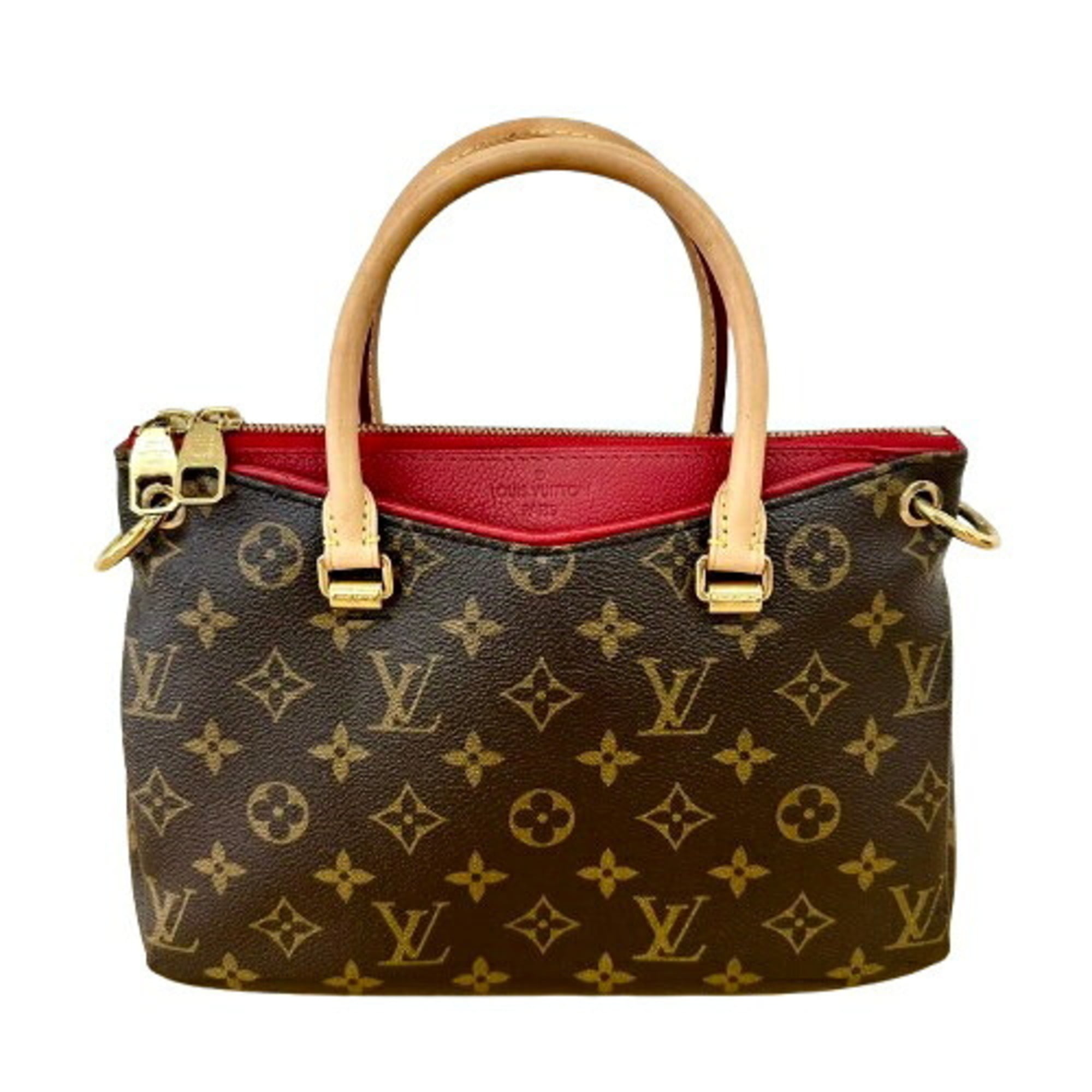 Louis Vuitton Monogram Brown Red Color Leather Handbag (Pre-Owned)