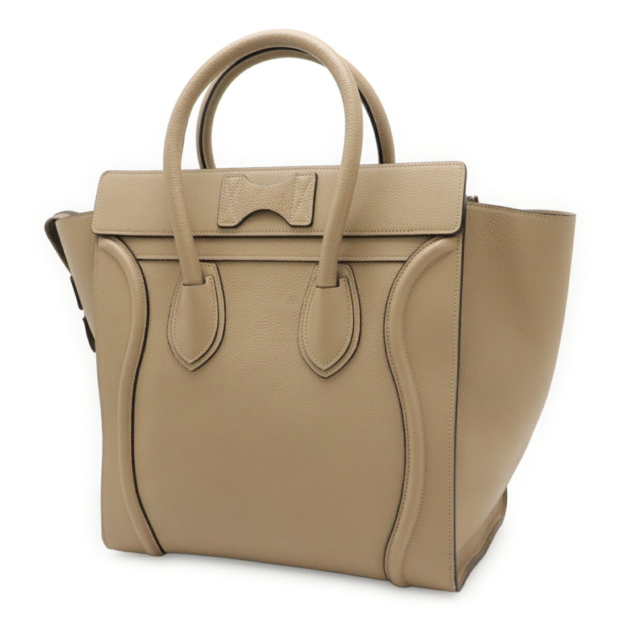 Celine Beige Leather Handbag Tote Bag (Pre-Owned)