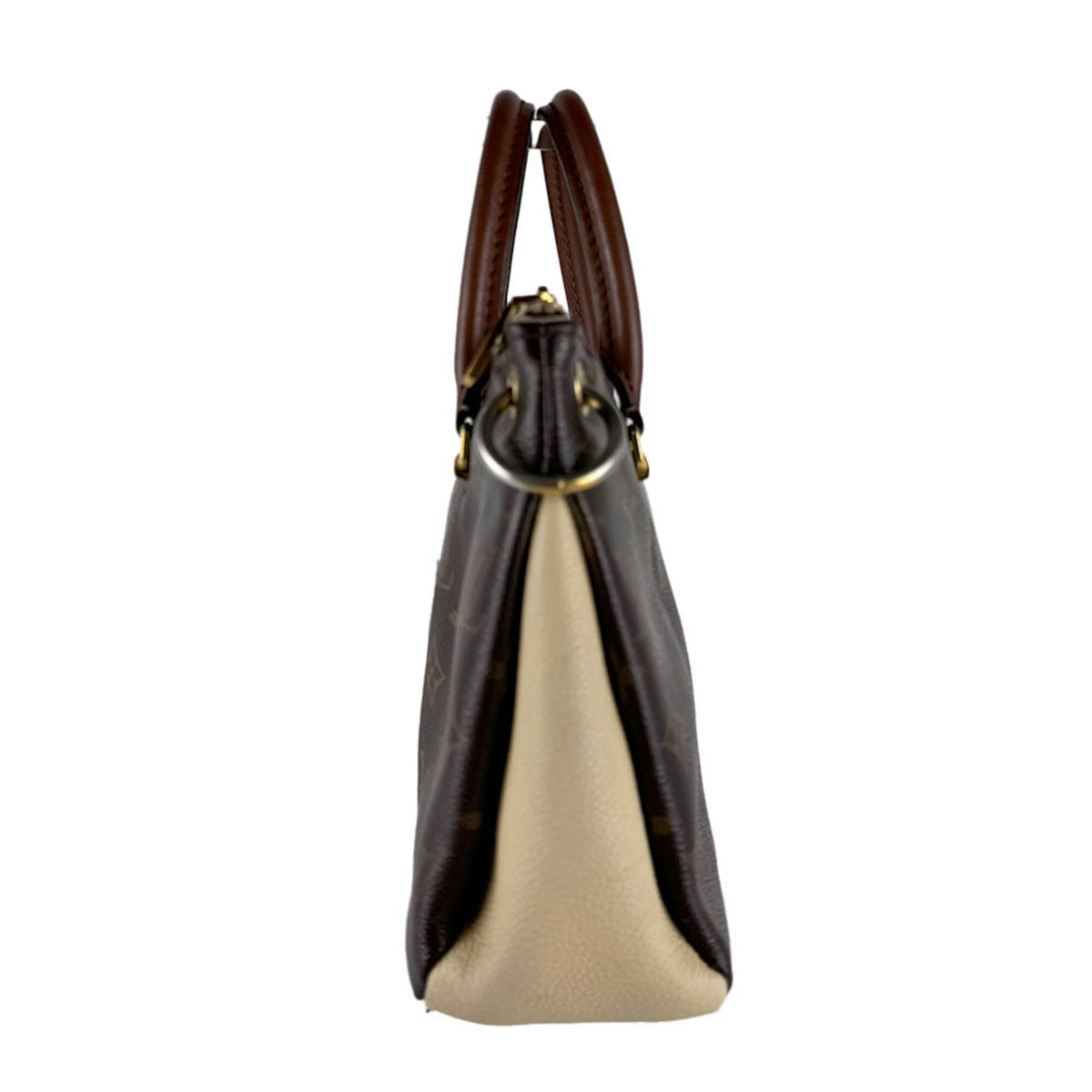Louis Vuitton Brown Light Beige Monogram Monogram Leather Handbag (Pre-Owned)