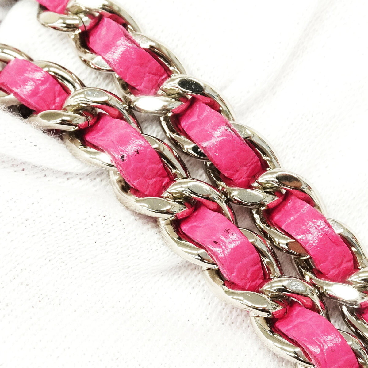 Chanel Pink Grained Calfskin Chain/Shoulder Wallet (Pre-Owned)