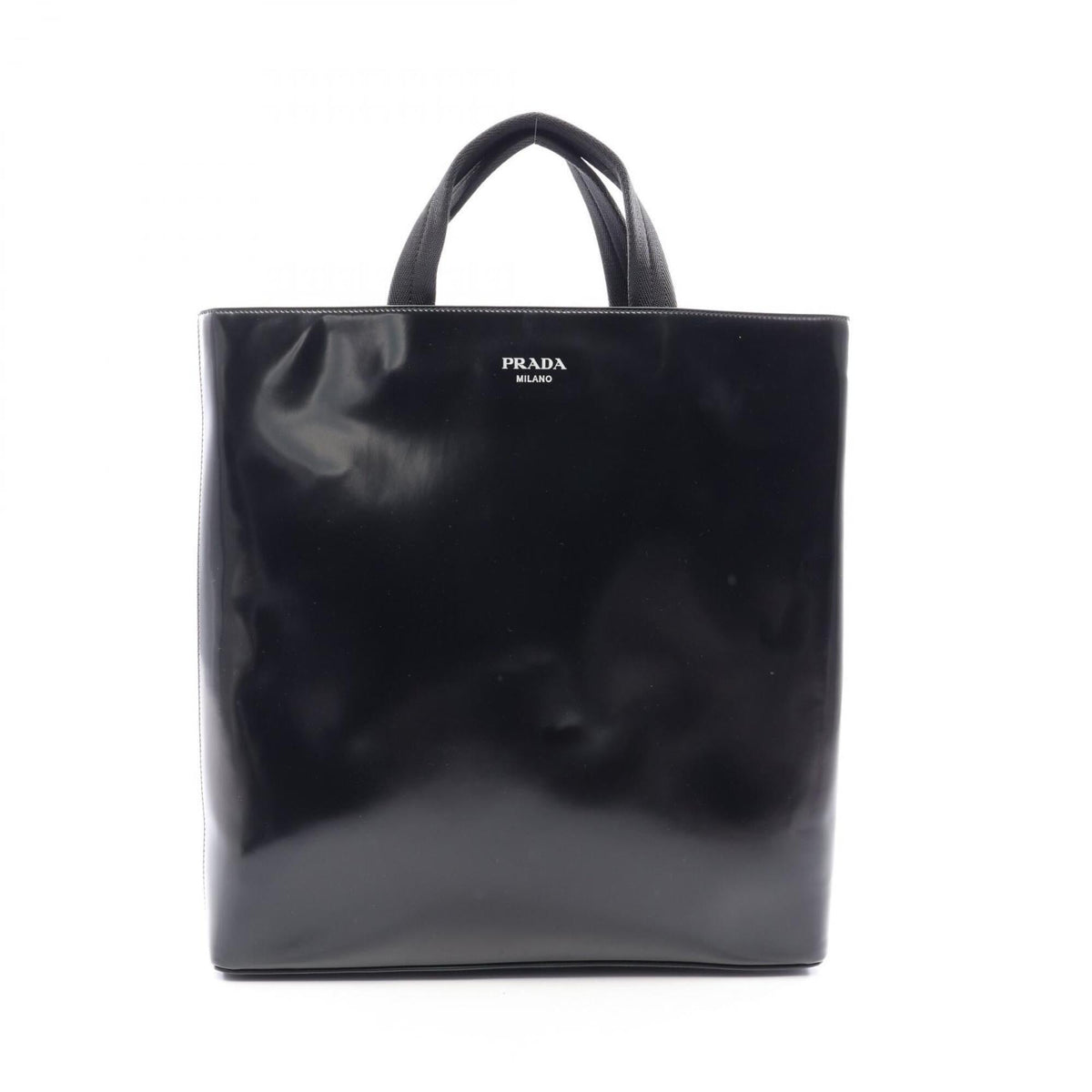Prada Black Leather Handbag Tote Bag (Pre-Owned)