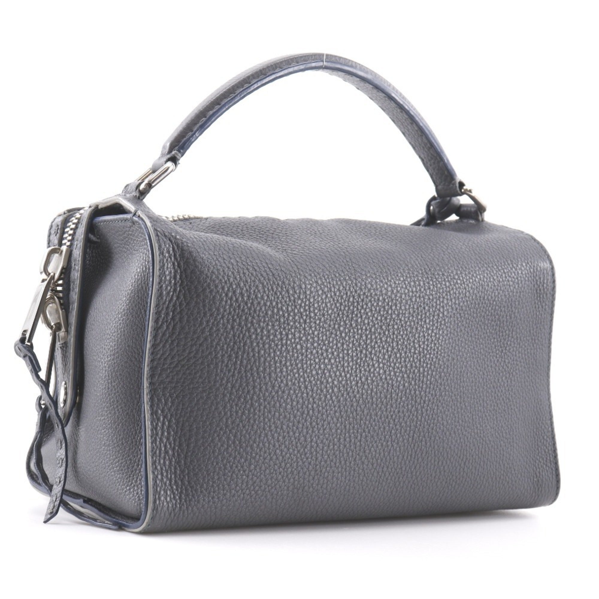 Fendi Gray Leather Handbag (Pre-Owned)