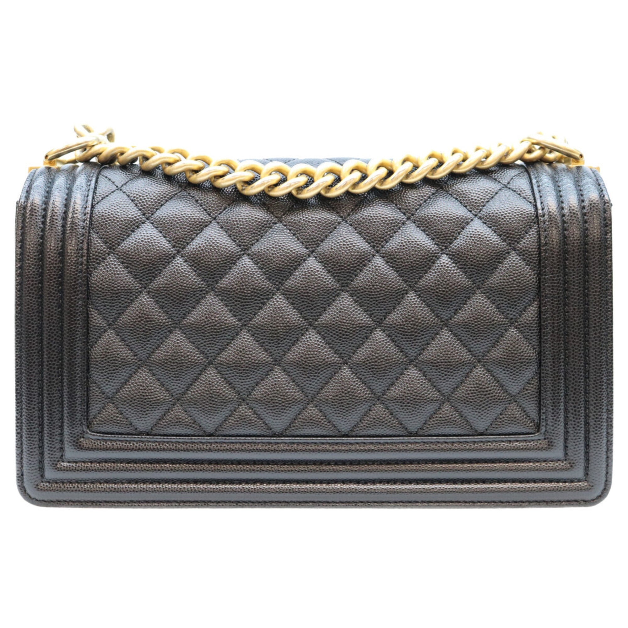 Chanel Black Grained Calfskin Shoulder Bag (Pre-Owned)