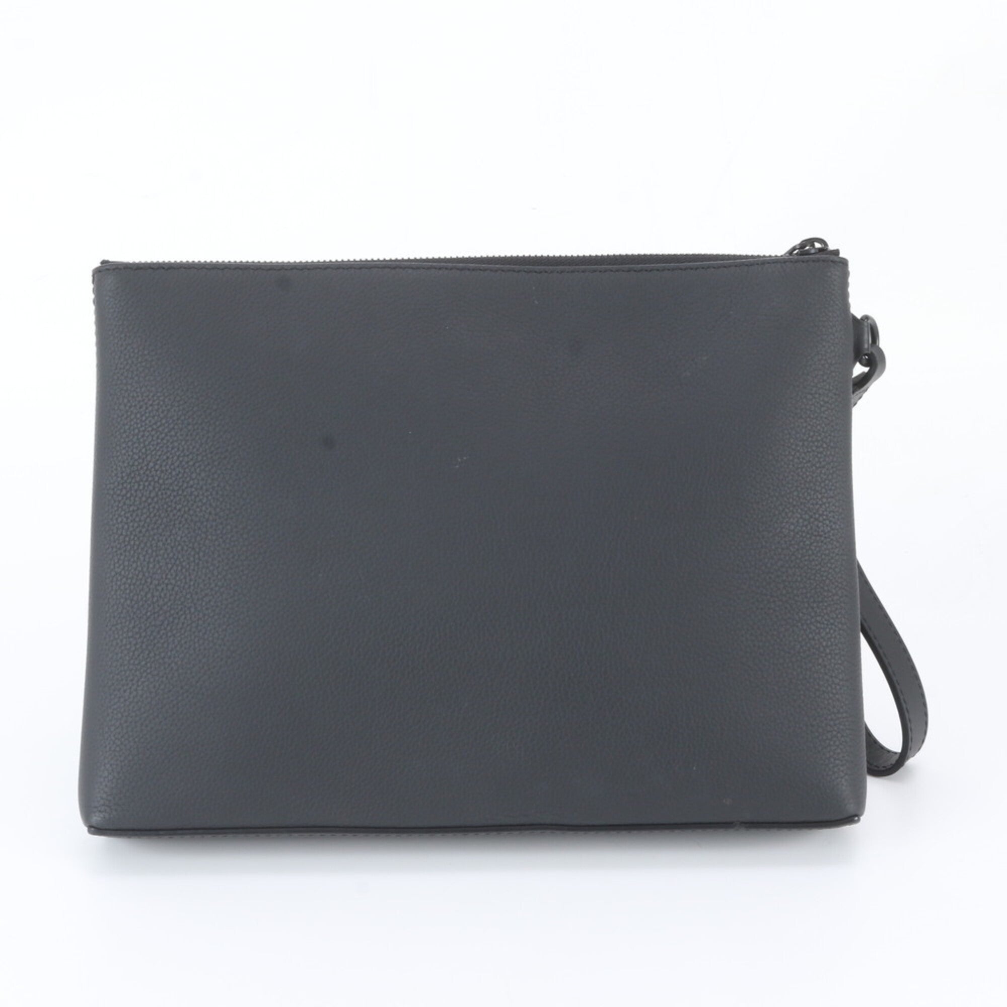 Louis Vuitton Noir Leather Clutch Bag Pochette (Pre-Owned)