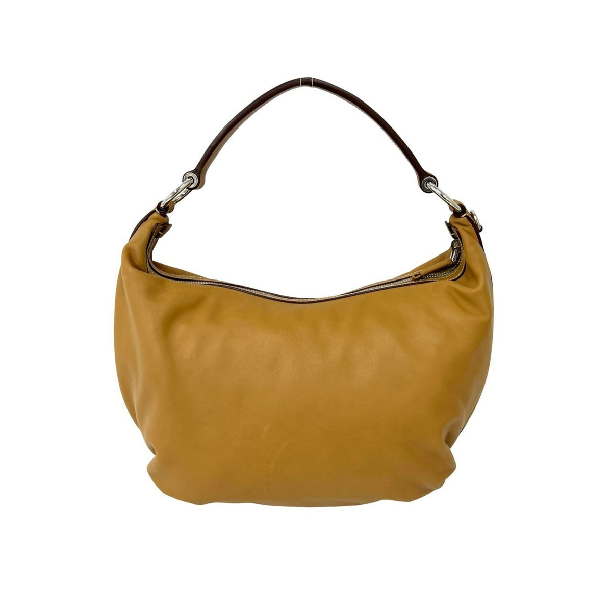 Prada Beige Leather Handbag Shoulder Bag Tote Bag (Pre-Owned)