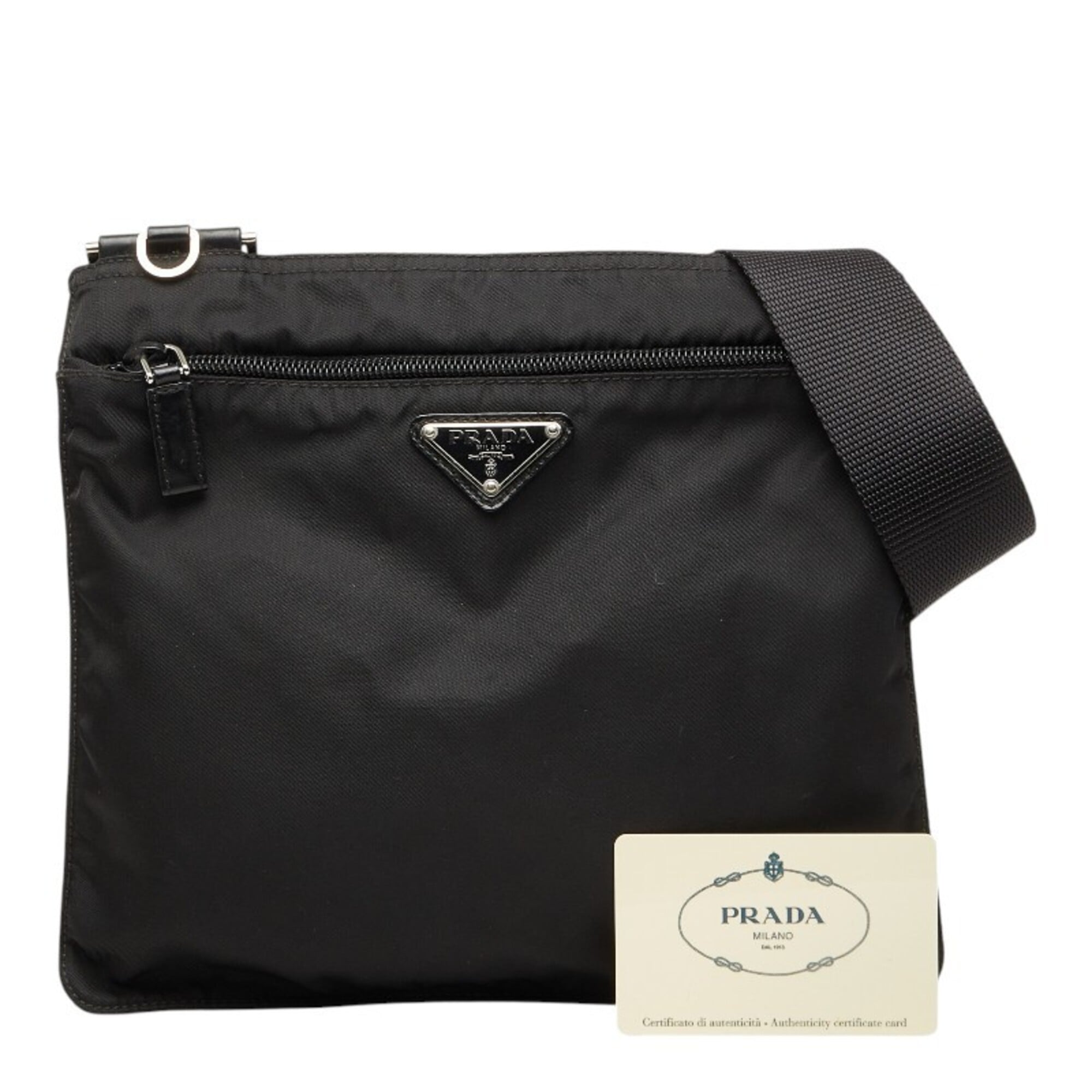 Prada Black Nylon Leather Shoulder Bag (Pre-Owned)