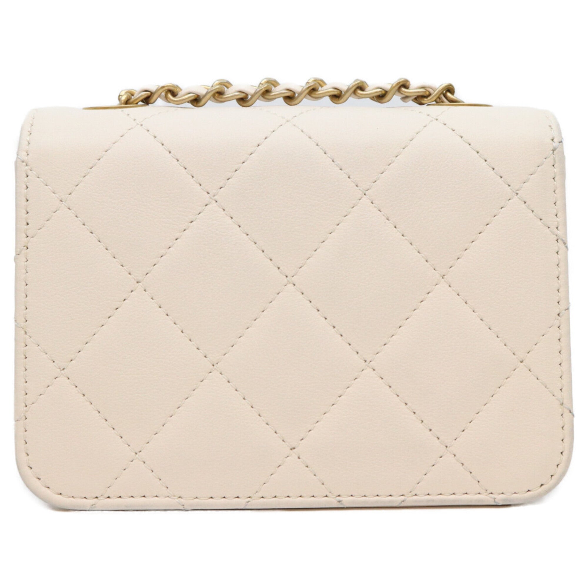 Chanel White Leather Shoulder Bag (Pre-Owned)
