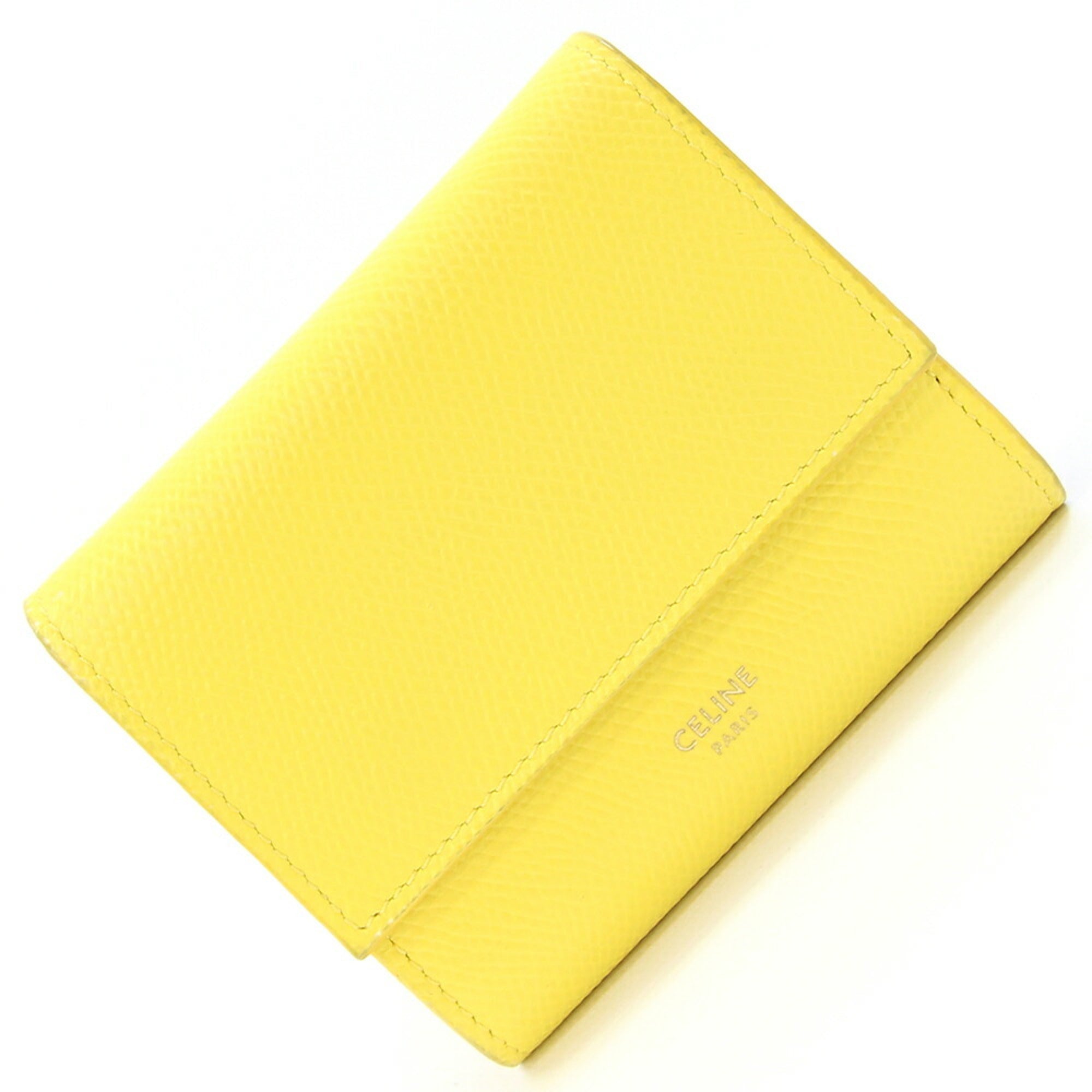 Celine Yellow Leather Wallet (Tri-Fold) (Pre-Owned)