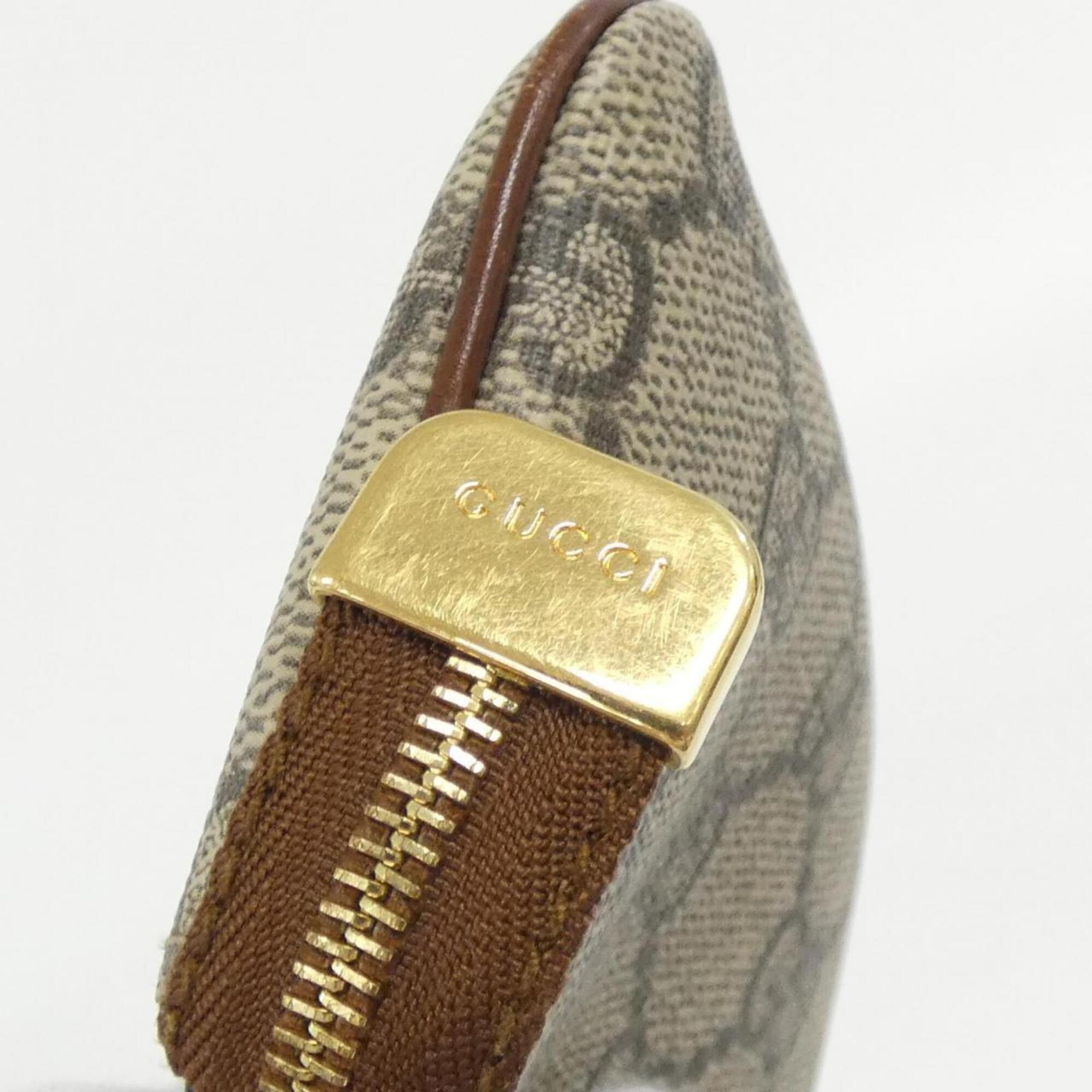 Gucci Beige Brown Gg Supreme Coin Purse/Coin Case (Pre-Owned)