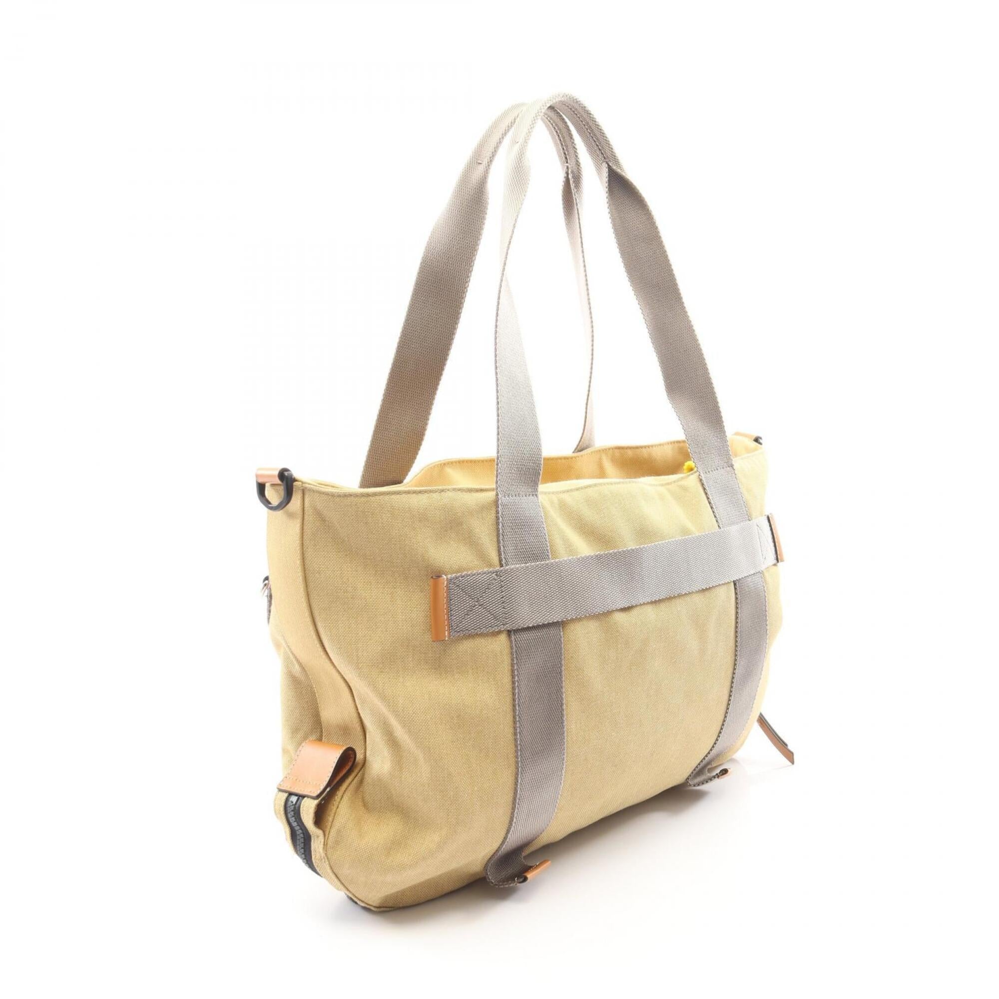 Loewe Beige Multi-Color Canvas Leather Handbag Tote Bag (Pre-Owned)