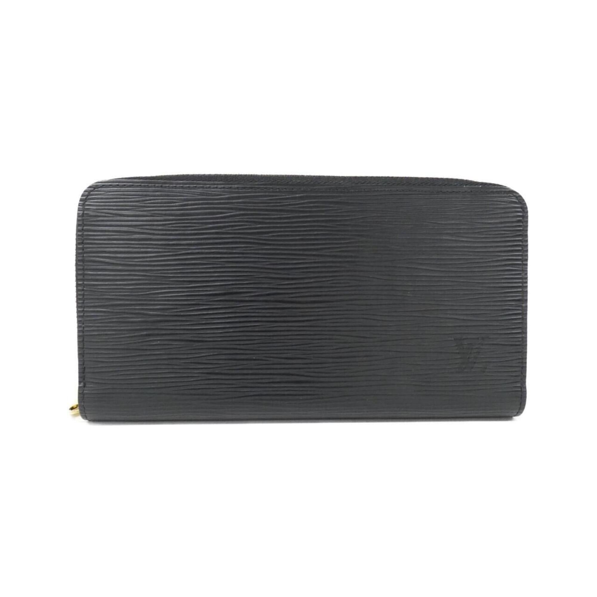 Louis Vuitton Black Leather Long Wallet (Bi-Fold) (Pre-Owned)