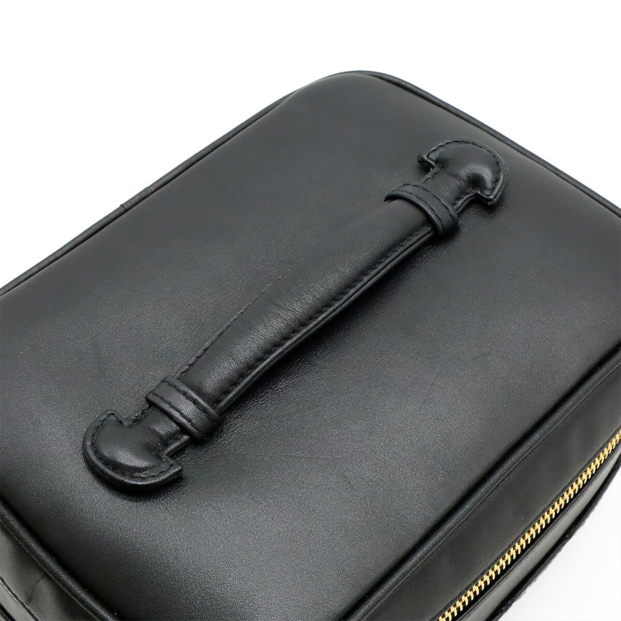 Chanel Black Leather Handbag Pouch Vanity Bag (Pre-Owned)