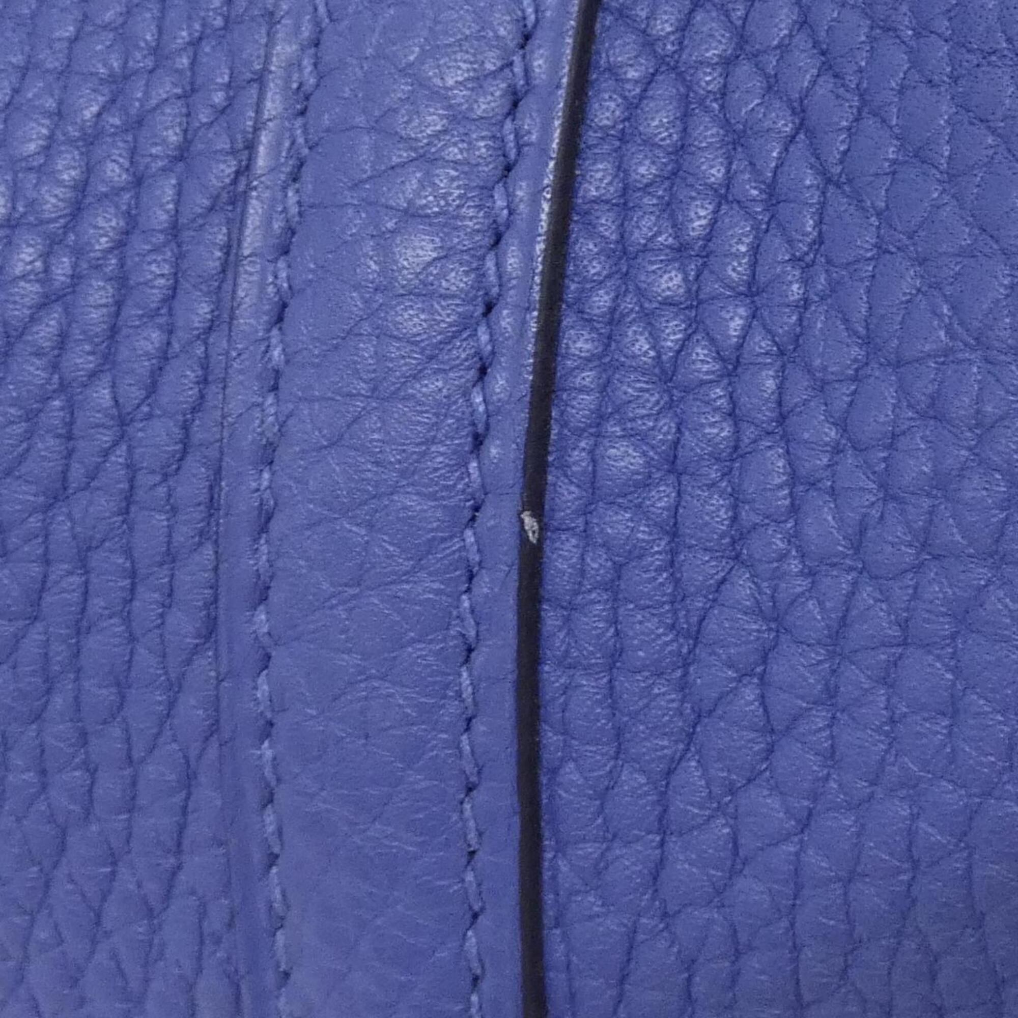 Hermes Blue Taurillon Clemence Leather Handbag (Pre-Owned)